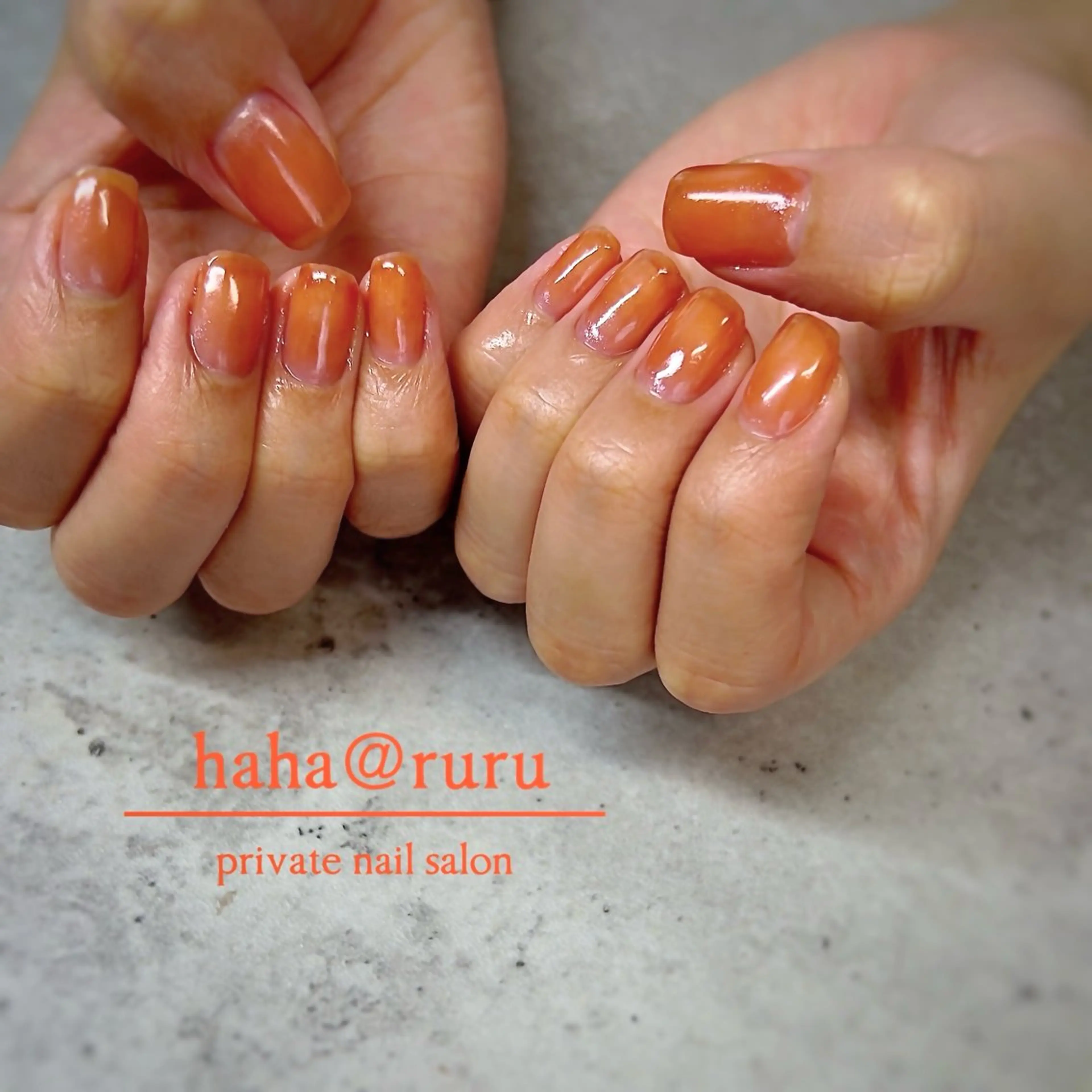 ネイル オレンジ haha@ ruruのネイルデザイン
