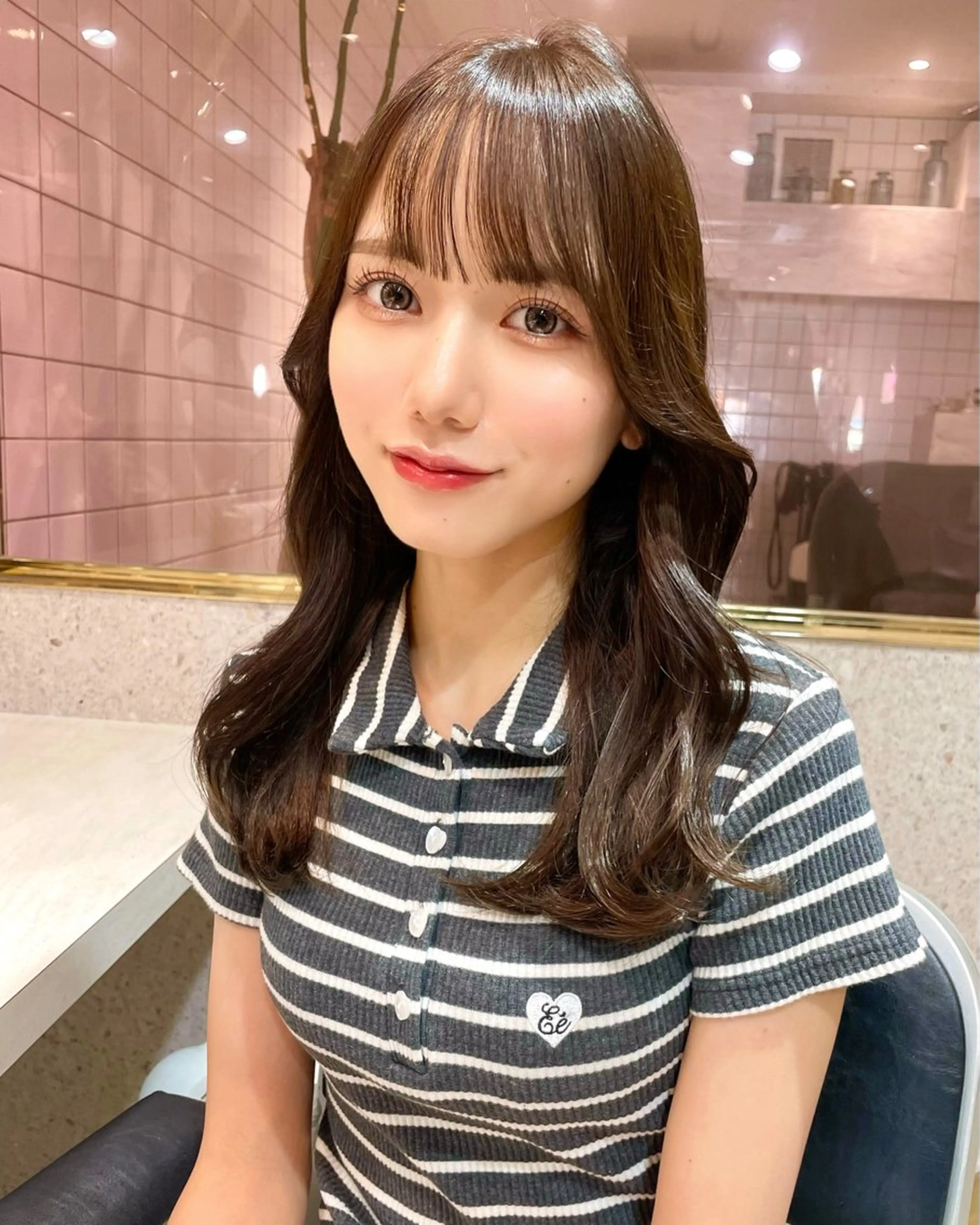 セミロング カラー ベージュカラー ブリーチ 透明感カラー ダブルカラー グレージュ カット ヘアカラー 韓国ヘア🤍顔周り/ 髪質改善✨/林遼一郎のヘアスタイル