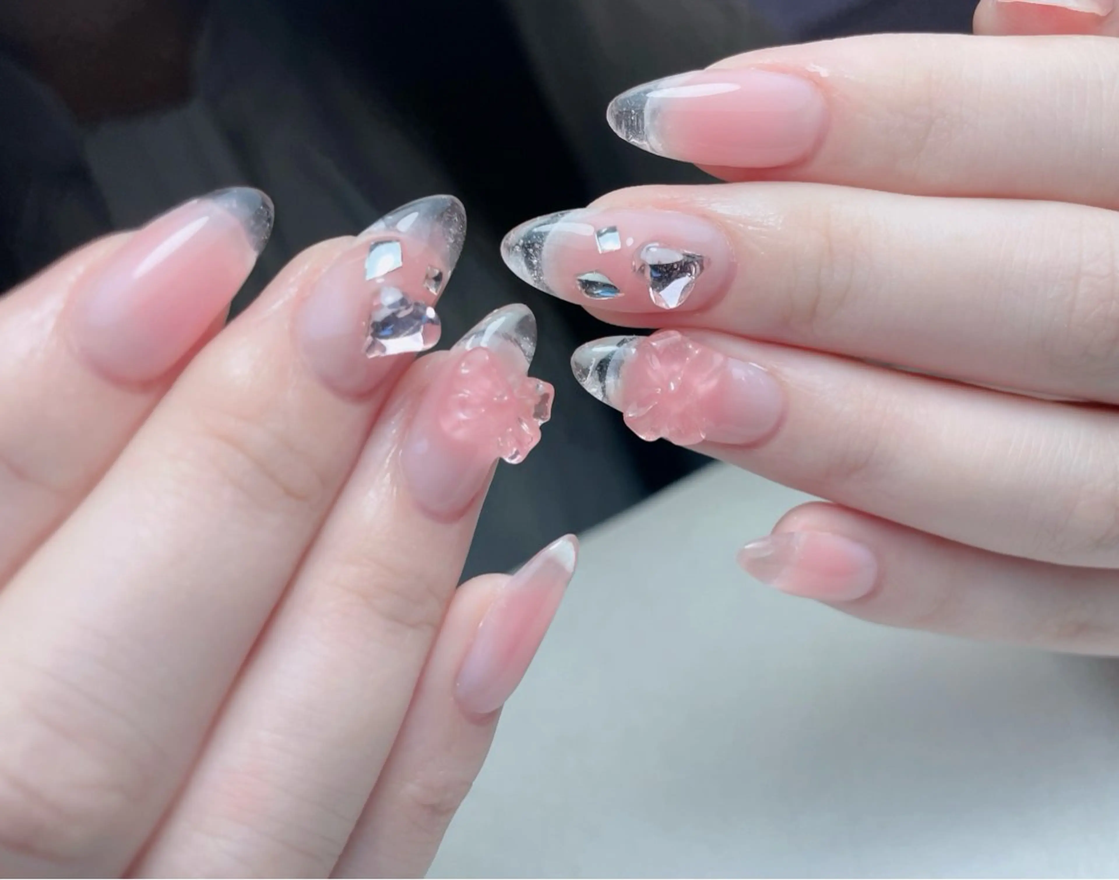 ネイル オーロラネイル 長さ出し フットネイル フレンチネイル 韓国ネイル 中野駅から2分 MEO NAILのネイルデザイン