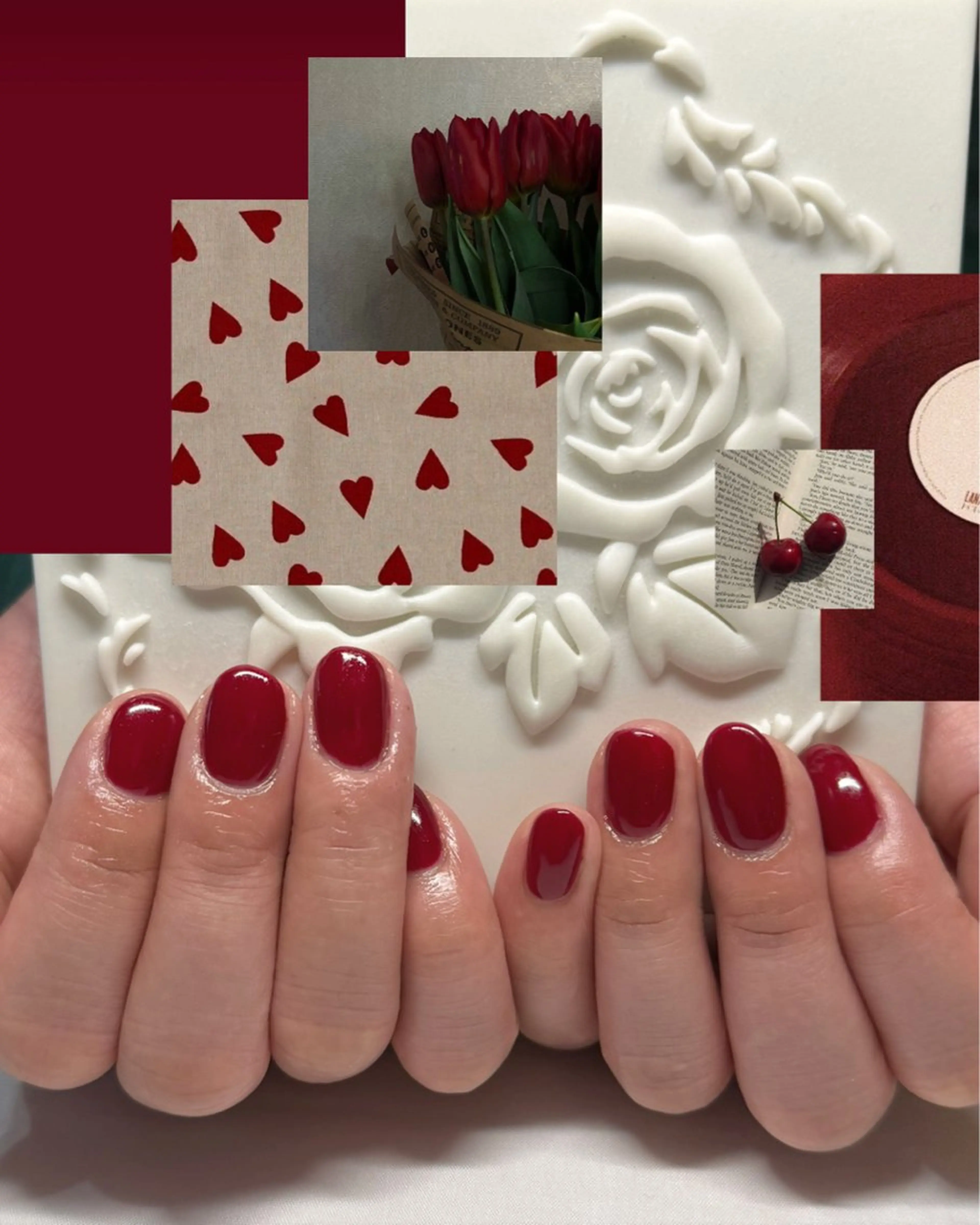 ネイル ボルドー ジェルネイル ハンドネイル Angelique 田中/高崎のネイルデザイン