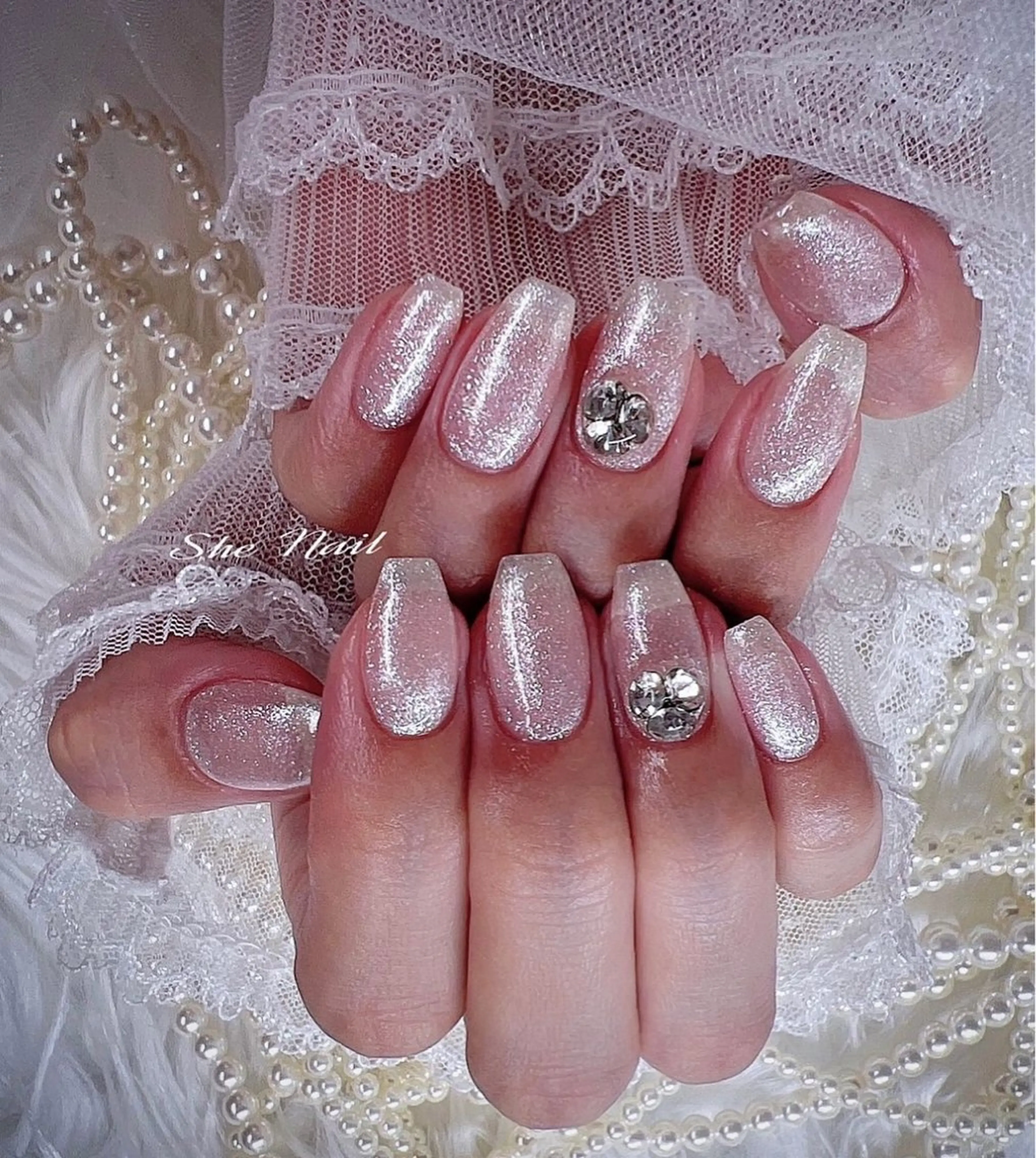 ネイル チークネイル 長さ出し マグネットネイル 持ち込み ワンカラーネイル ハンドネイル She   Nail所属・ISA_ BELLAのネイルデザイン