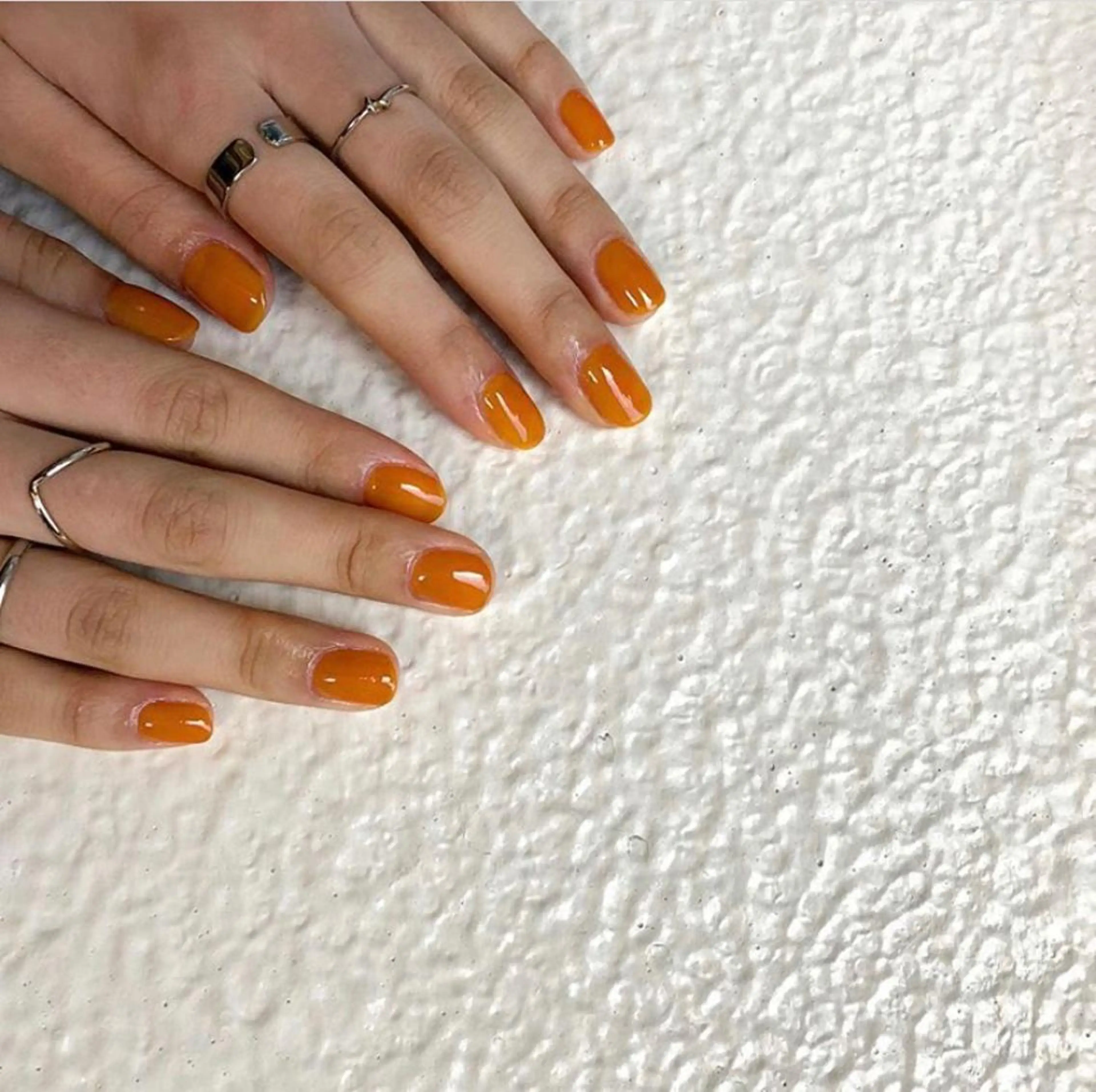 ネイル クリアネイル オレンジ Musee art 亀戸店のネイルデザイン