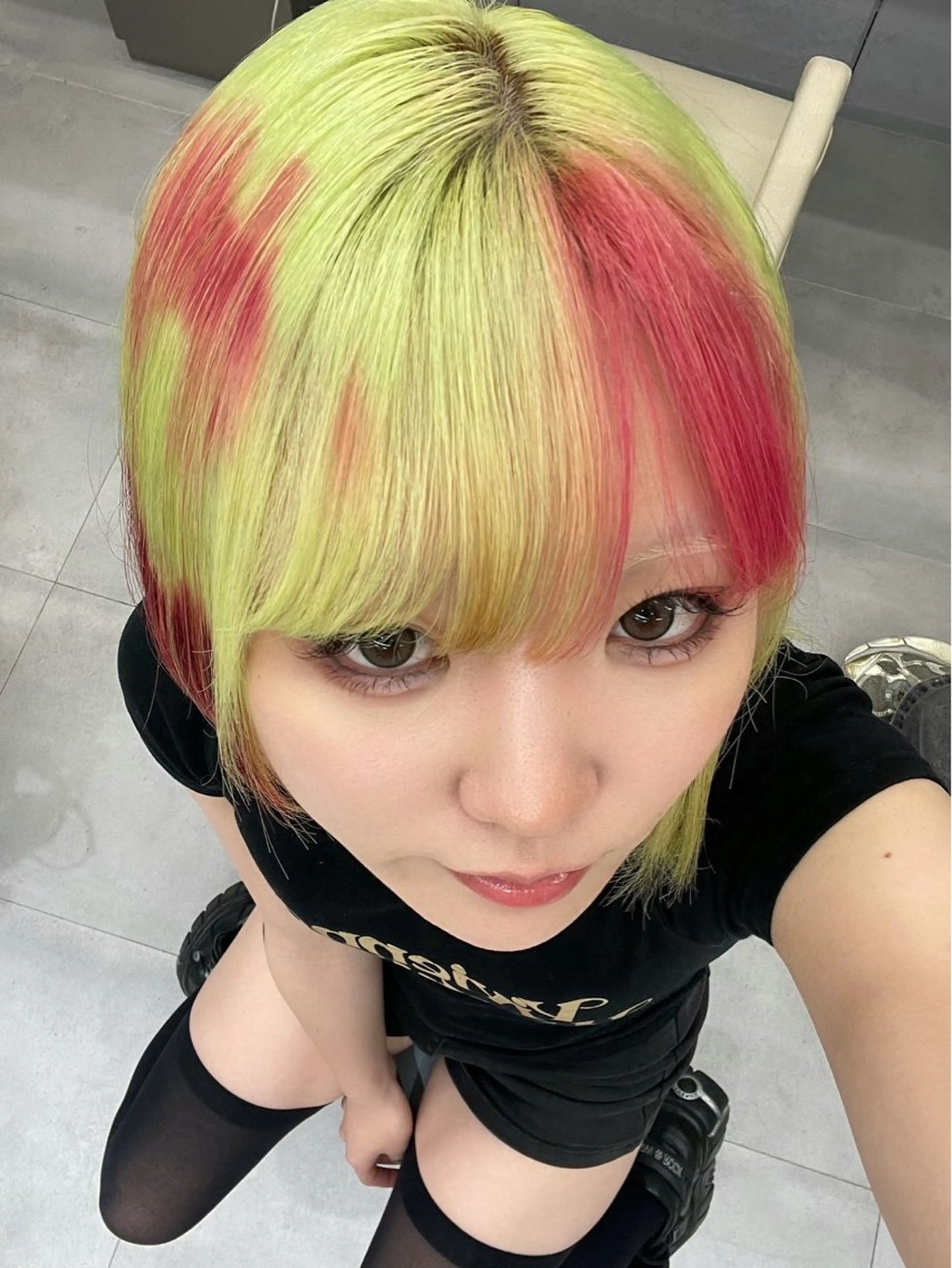 ミディアム カラー ブリーチ デザインカラー ハイトーンカラー ヘアカラー 名古屋／デザイン／ ブリーチ/松井亮磨のヘアスタイル