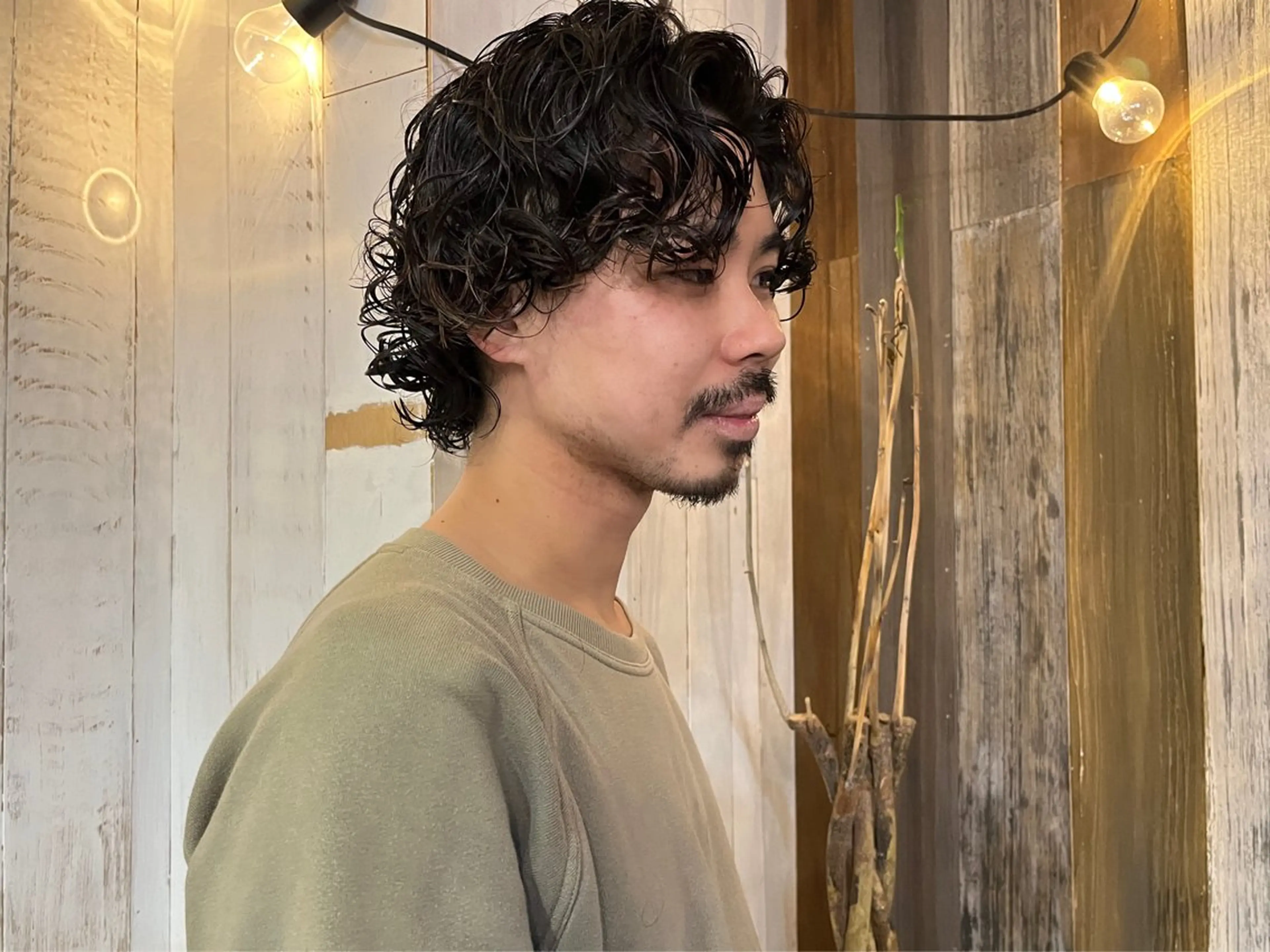 ミディアム パーマ メンズ uchiyama kenのヘアスタイル