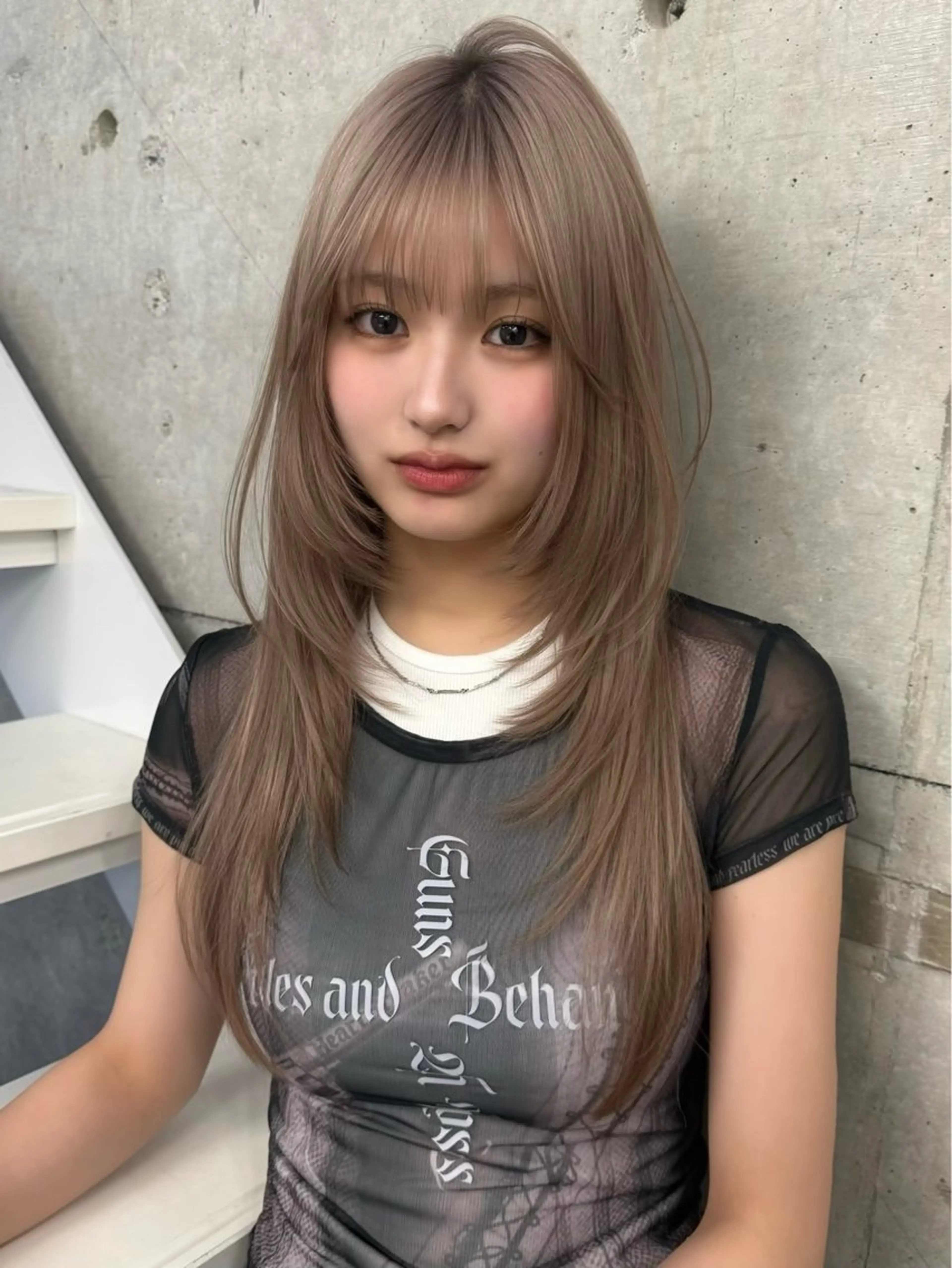 ロング 韓国風ヘア レイヤーカット ロング 似合わせカット 𝐇𝐈𝐍𝐀/ 韓国レイヤー🇰🇷のヘアスタイル