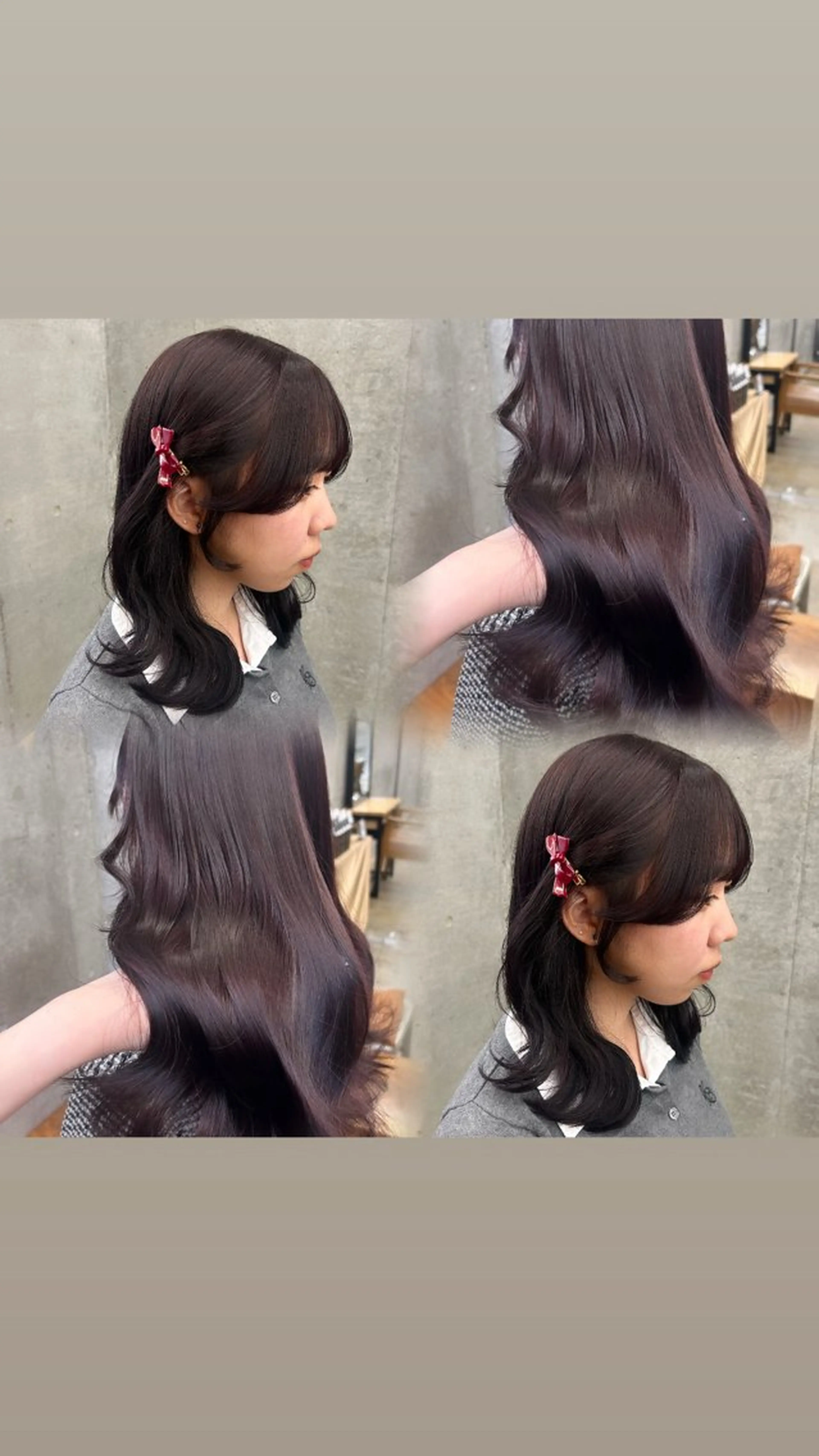 セミロング カラー ヘアカラー トリートメント 🌷ラベンダーピンク 顔まわり🌷ねいろのヘアスタイル