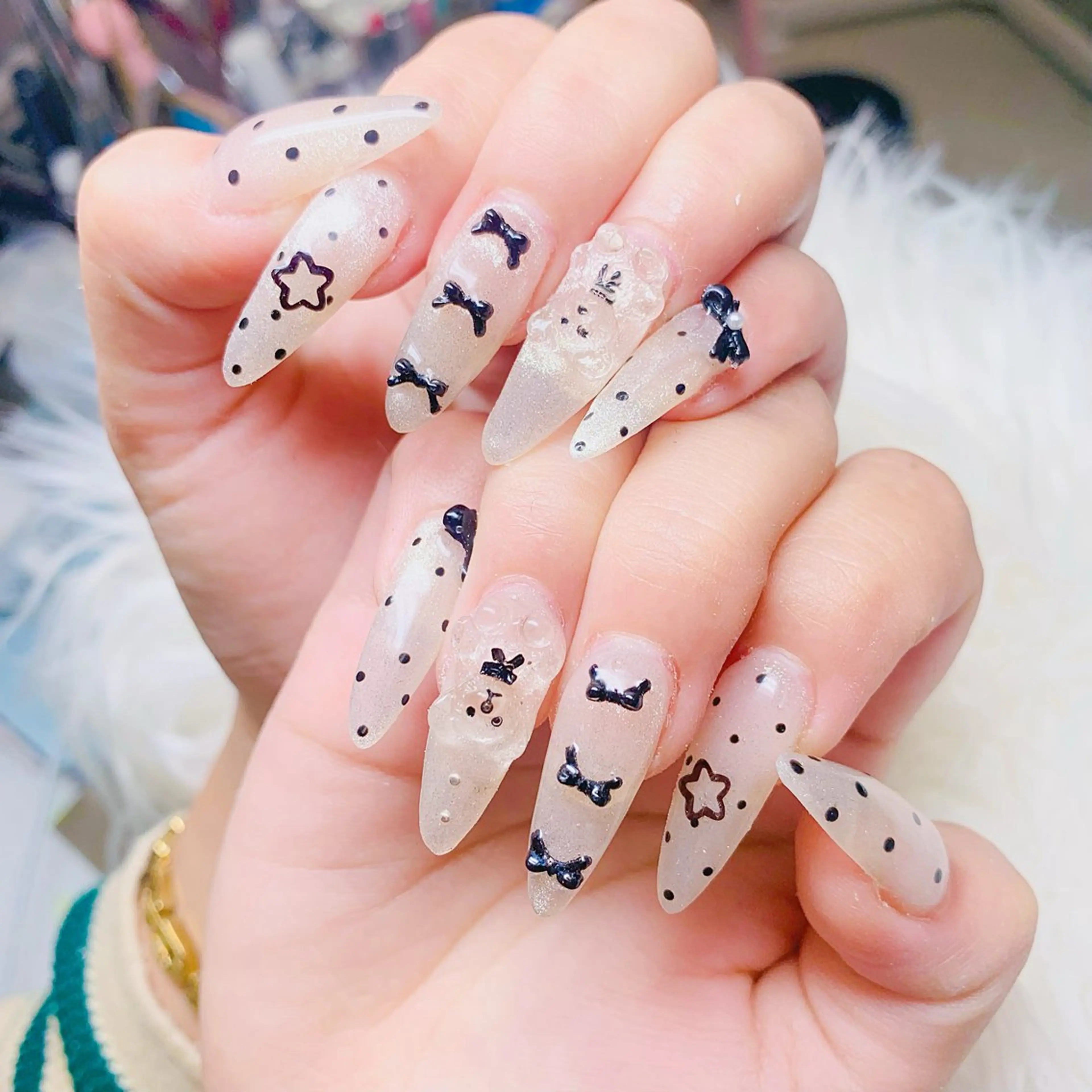 ネイル チークネイル 長さ出し フラッシュネイル フレンチネイル グラデーション ハンドネイル AN NAIL SALONのネイルデザイン