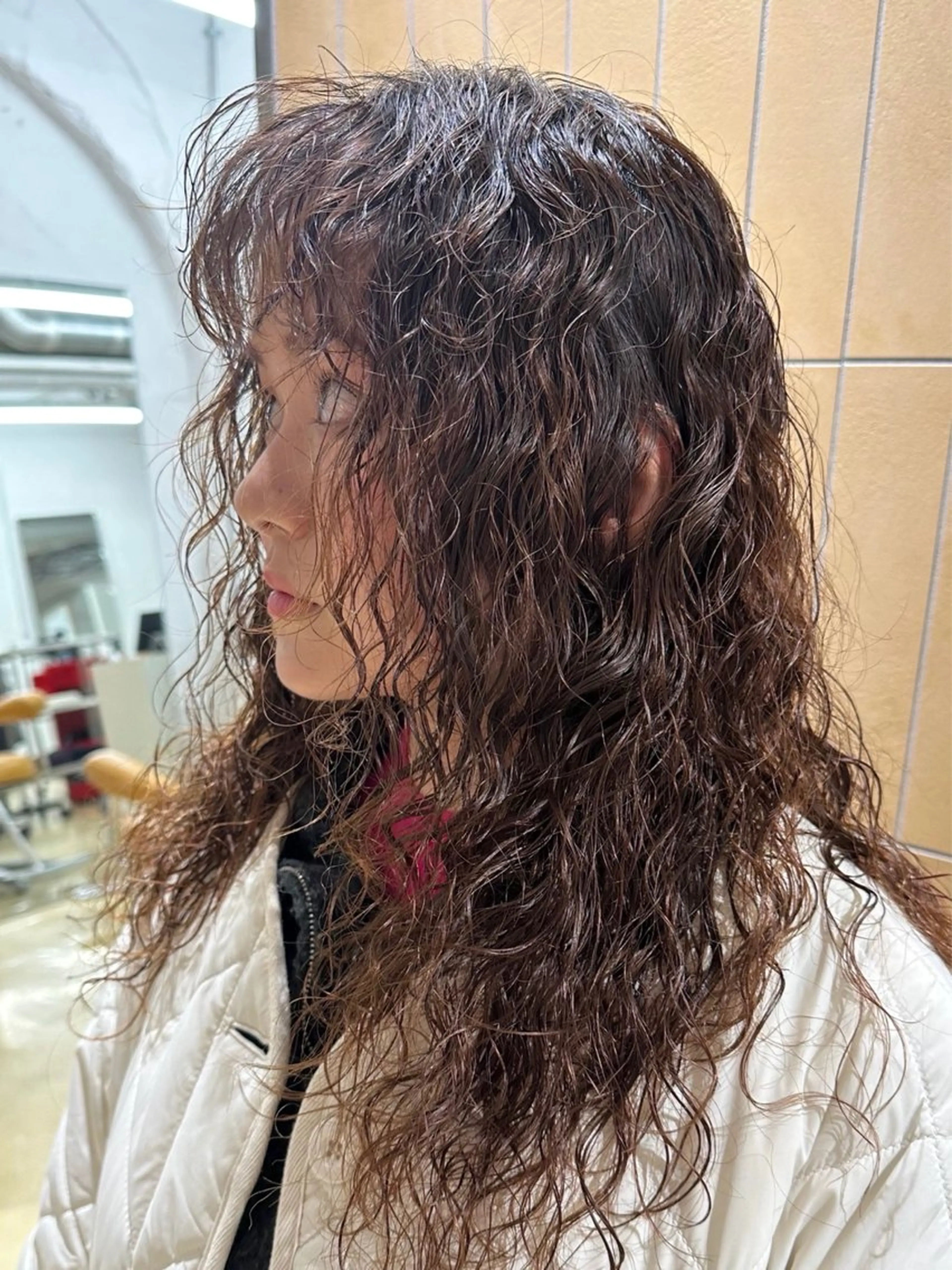 ロング パーマ パーマ 村岡 桃果のヘアスタイル