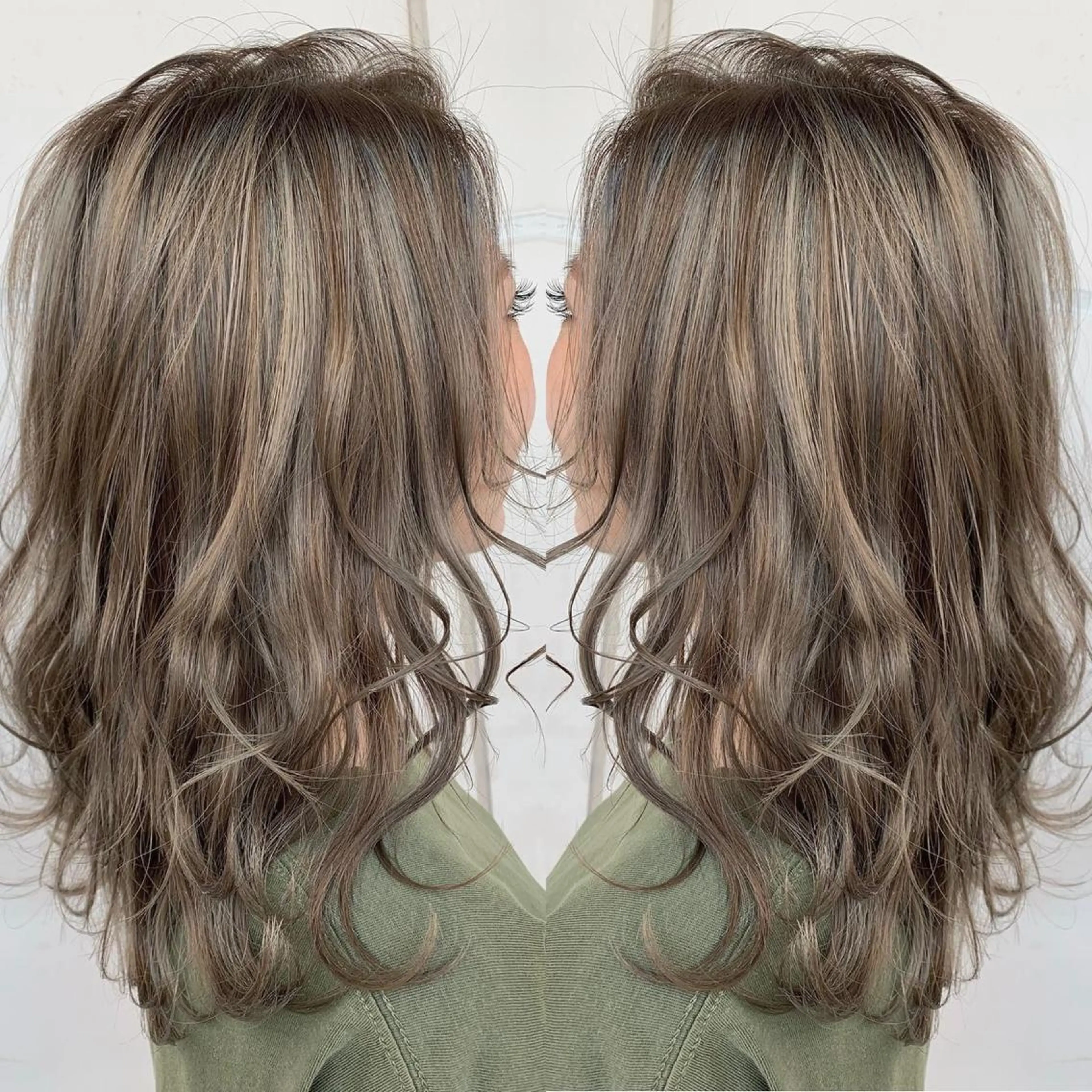 ミディアム カラー 髪質改善will hairdesignのヘアスタイル