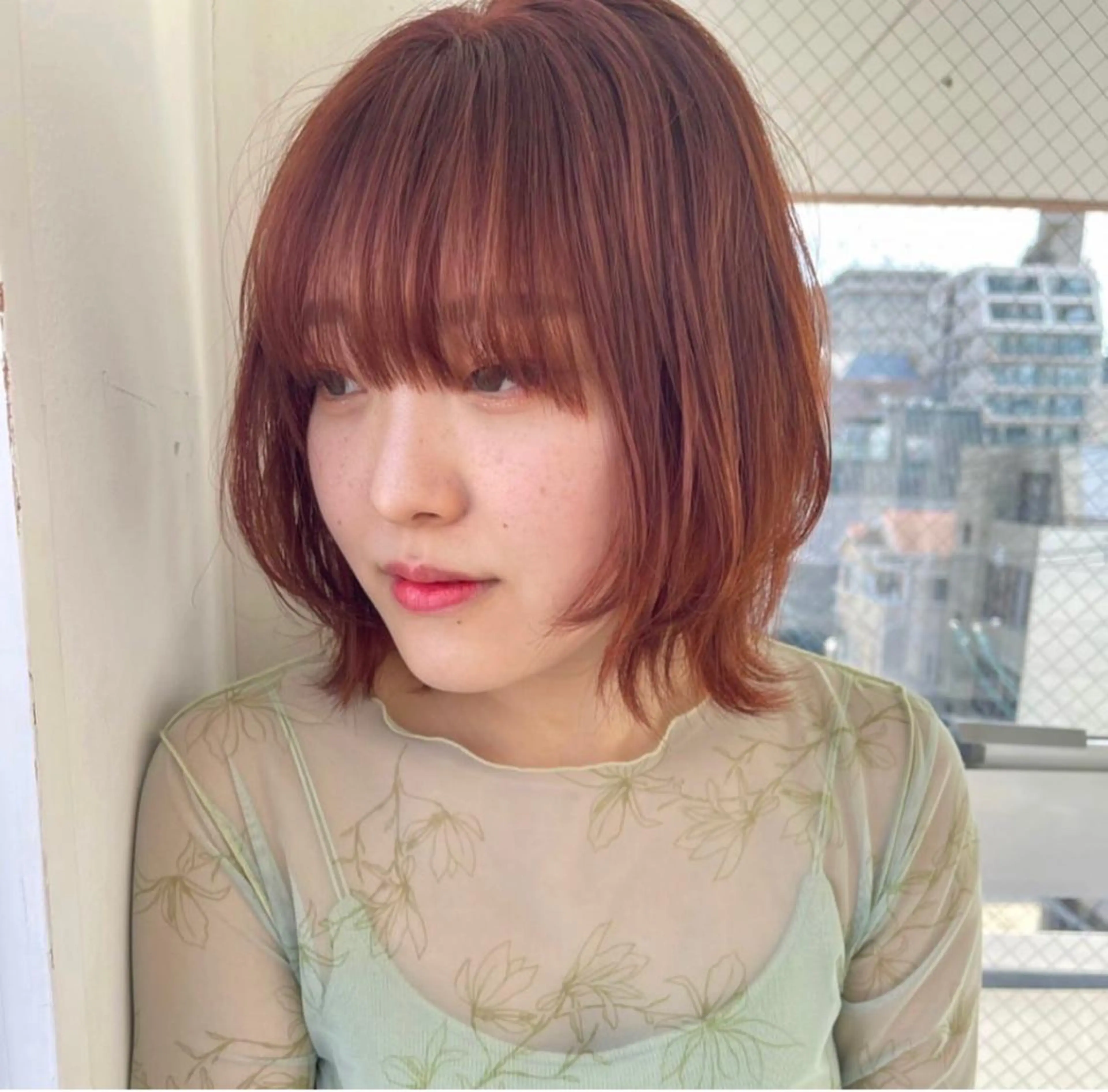 カラー ピンクカラー 大賀 チサトのヘアスタイル