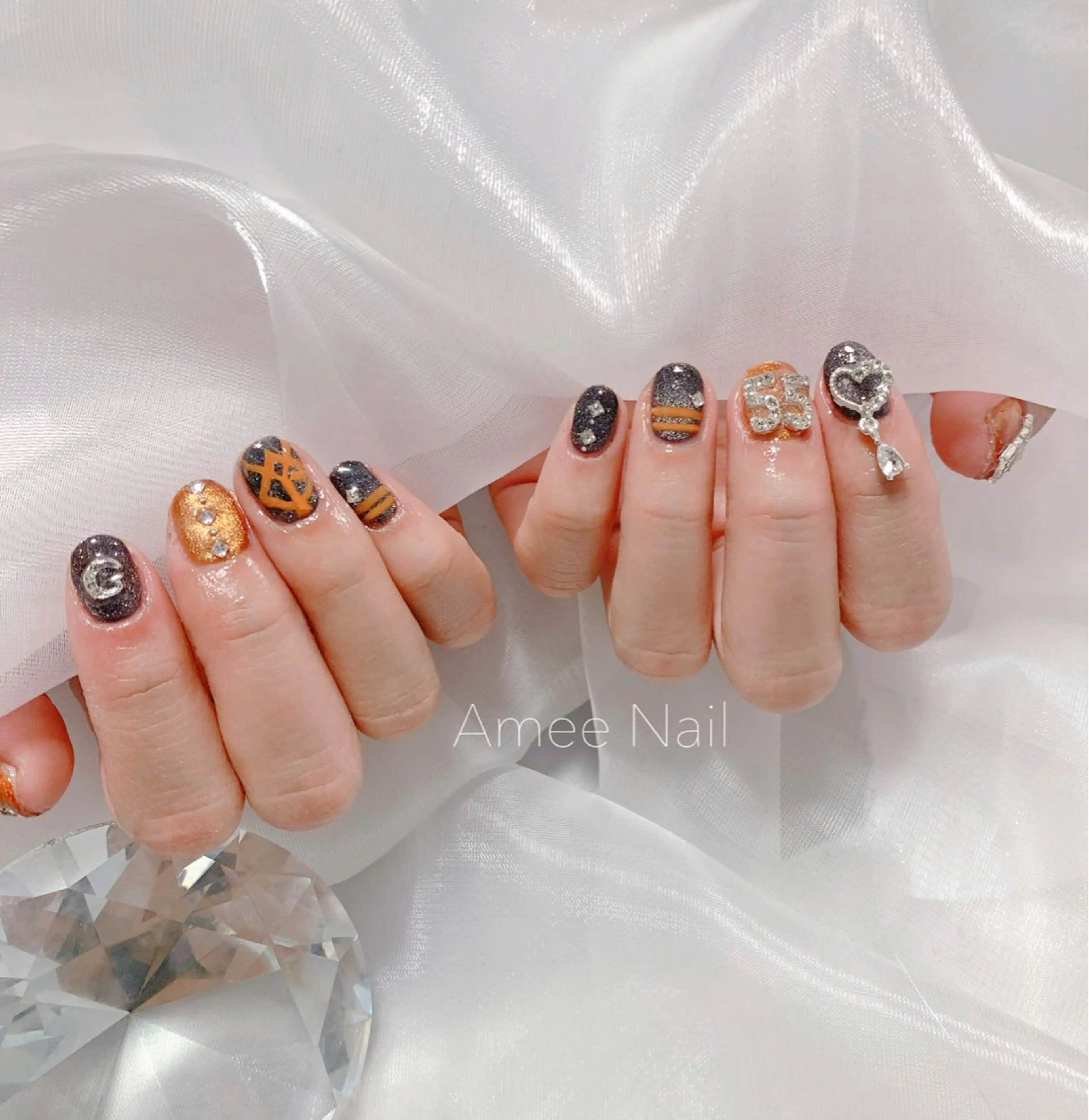 ネイル オーロラネイル クリアネイル フラッシュネイル ジェルネイル グラデーション ハンドネイル Amee Nail Salonのネイルデザイン