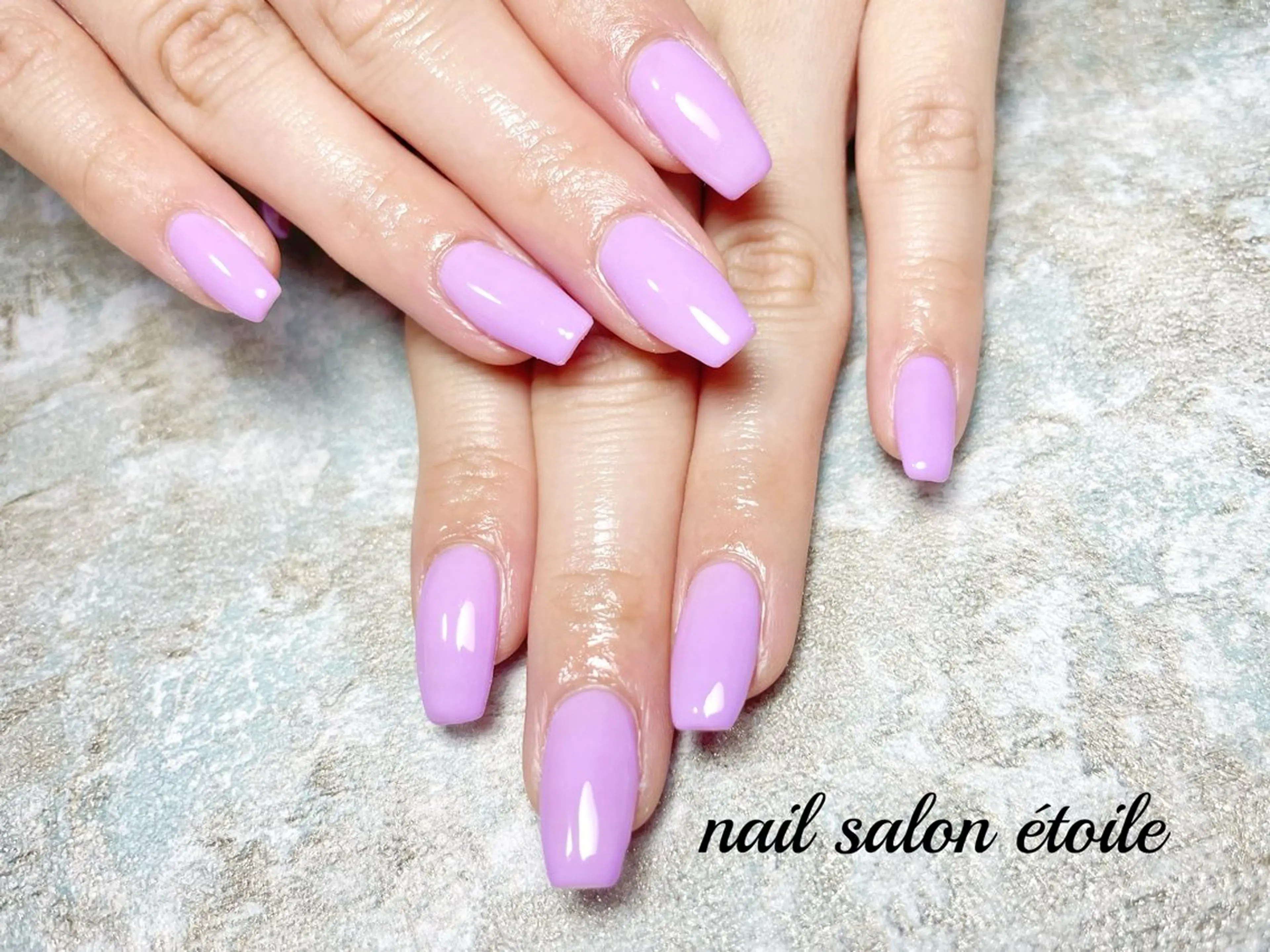 ネイル ワンカラーネイル パステルネイル パープル ハンドネイル nail salon étoileのネイルデザイン