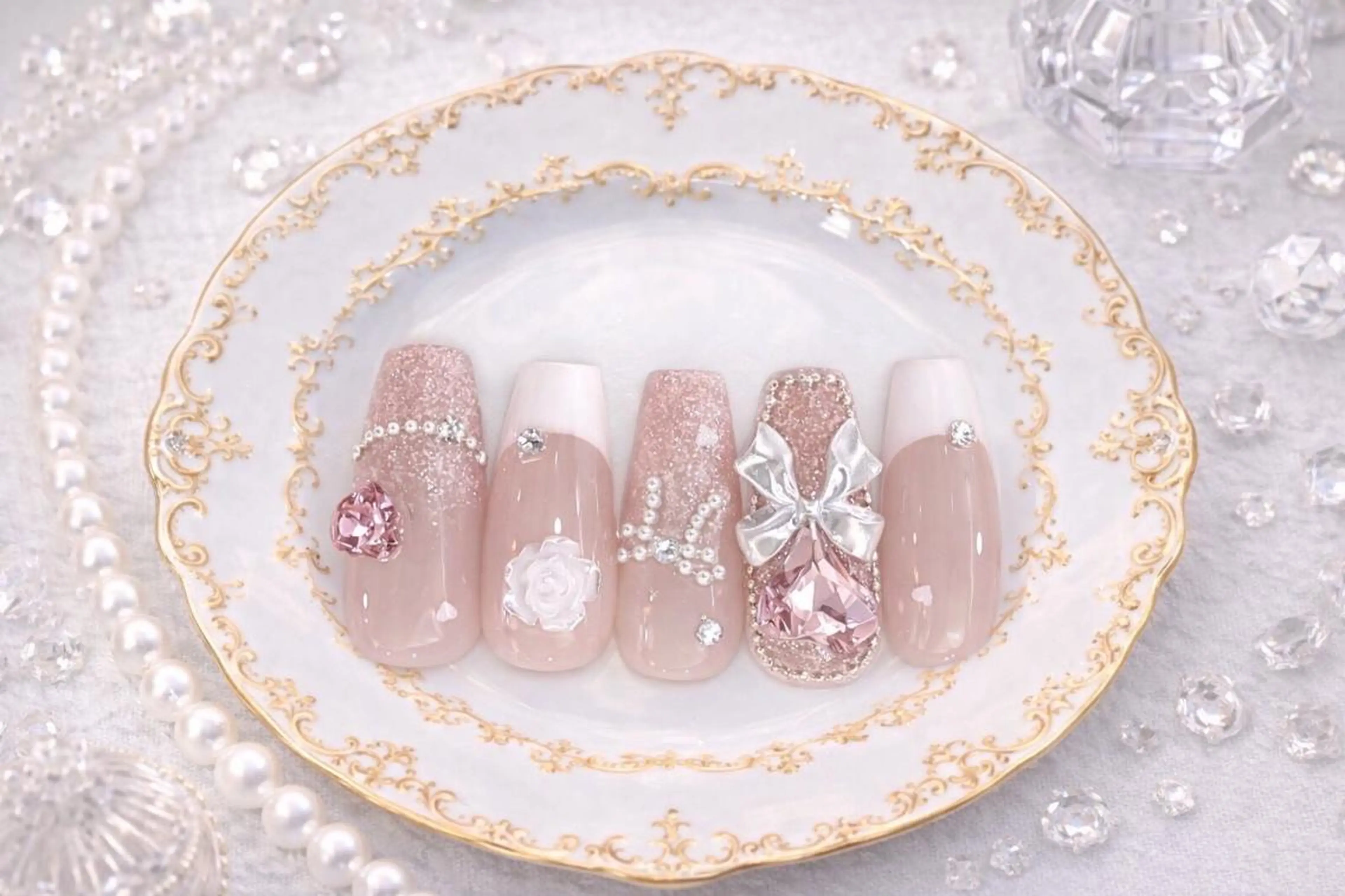 ネイル ロングネイル ワンホンネイル REBEST南森町 nail🪽のネイルデザイン