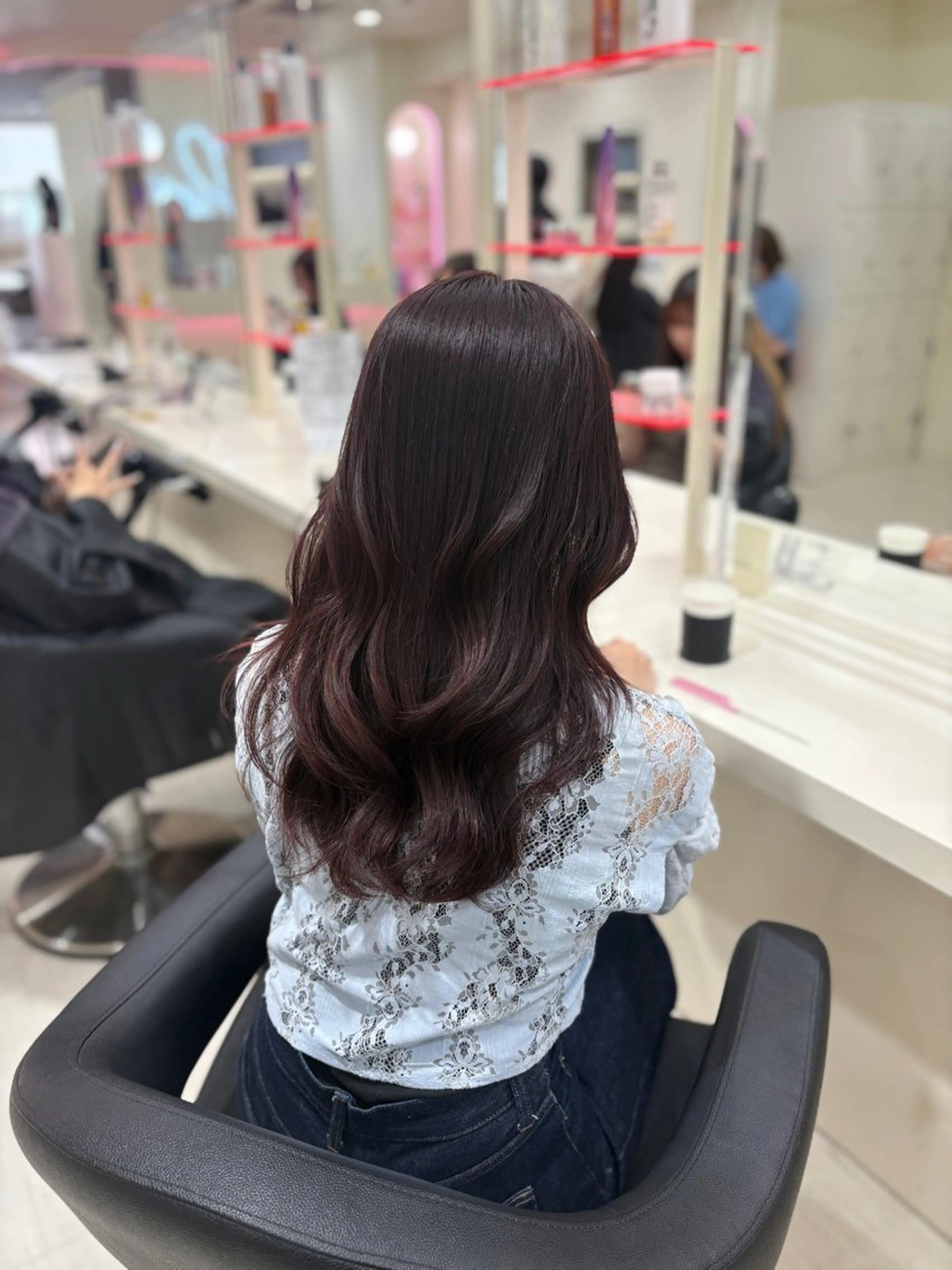 ロング ヘアカラー トリートメント ヘアセット 💗暖色カラー💗 ツヤ髪💗Mayaのヘアスタイル