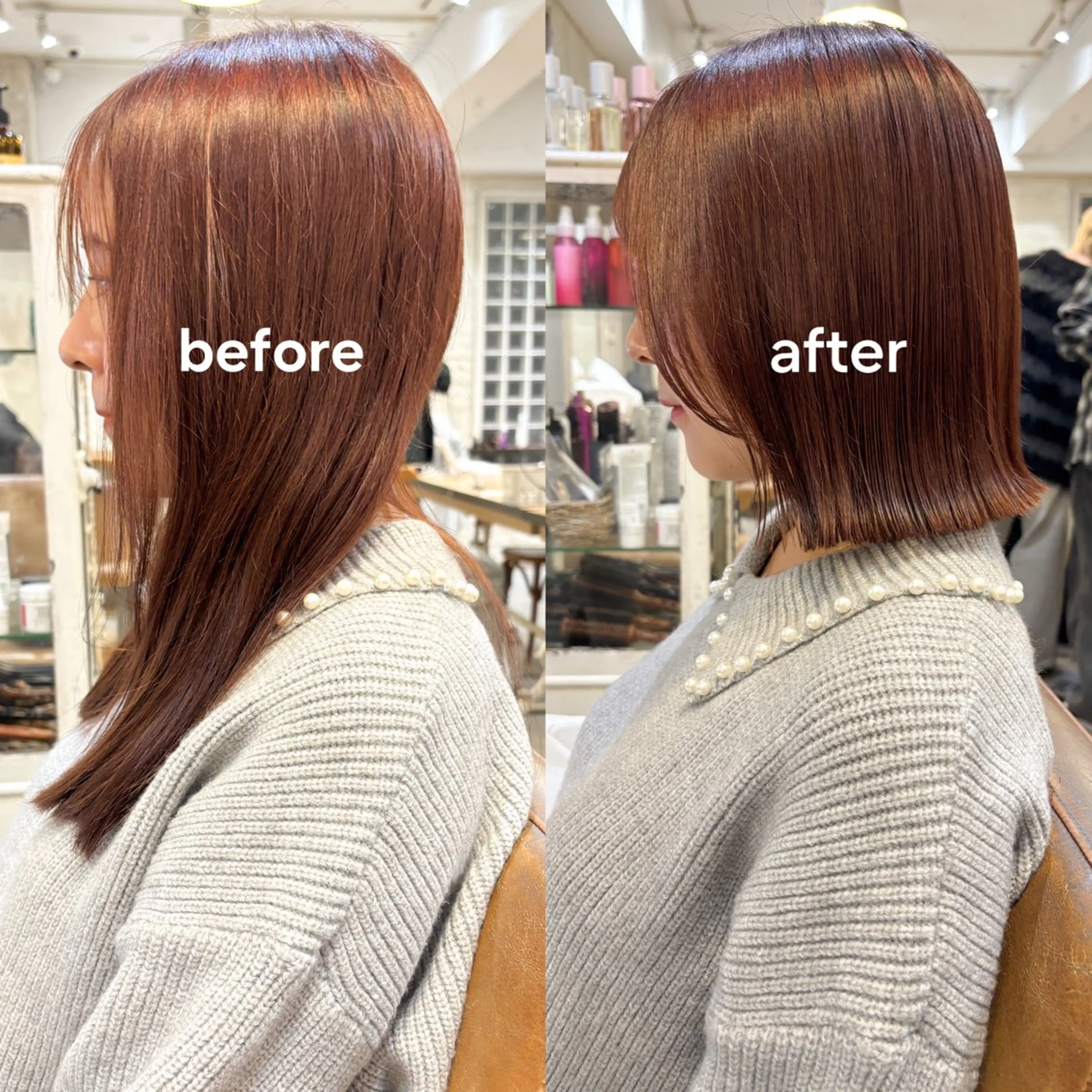 ショート ボブ 顔まわりレイヤー レイヤーカット 外ハネヘア 結莉/ボブ/ 縮毛矯正のヘアスタイル