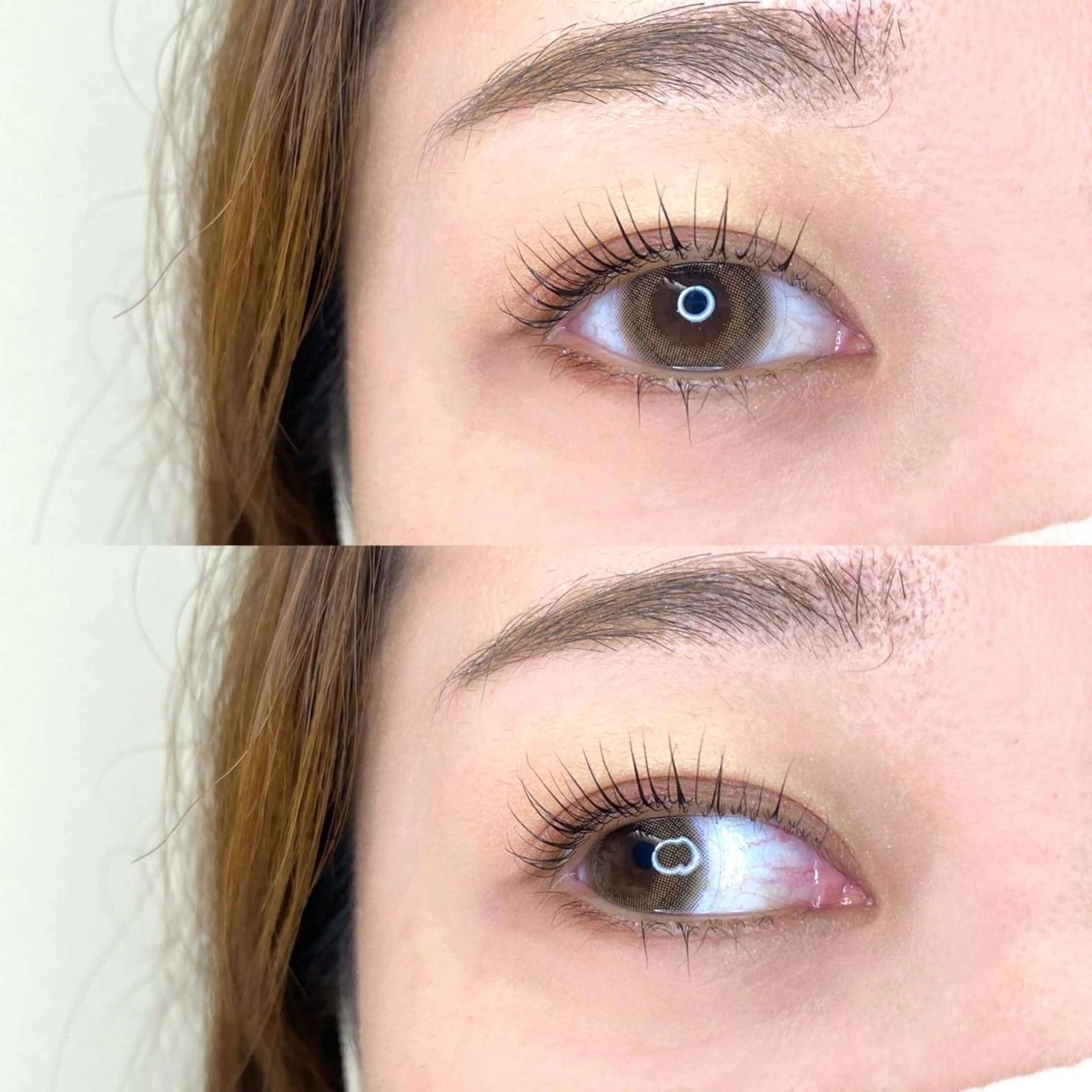 パリジェンヌラッシュリフト上下の写真