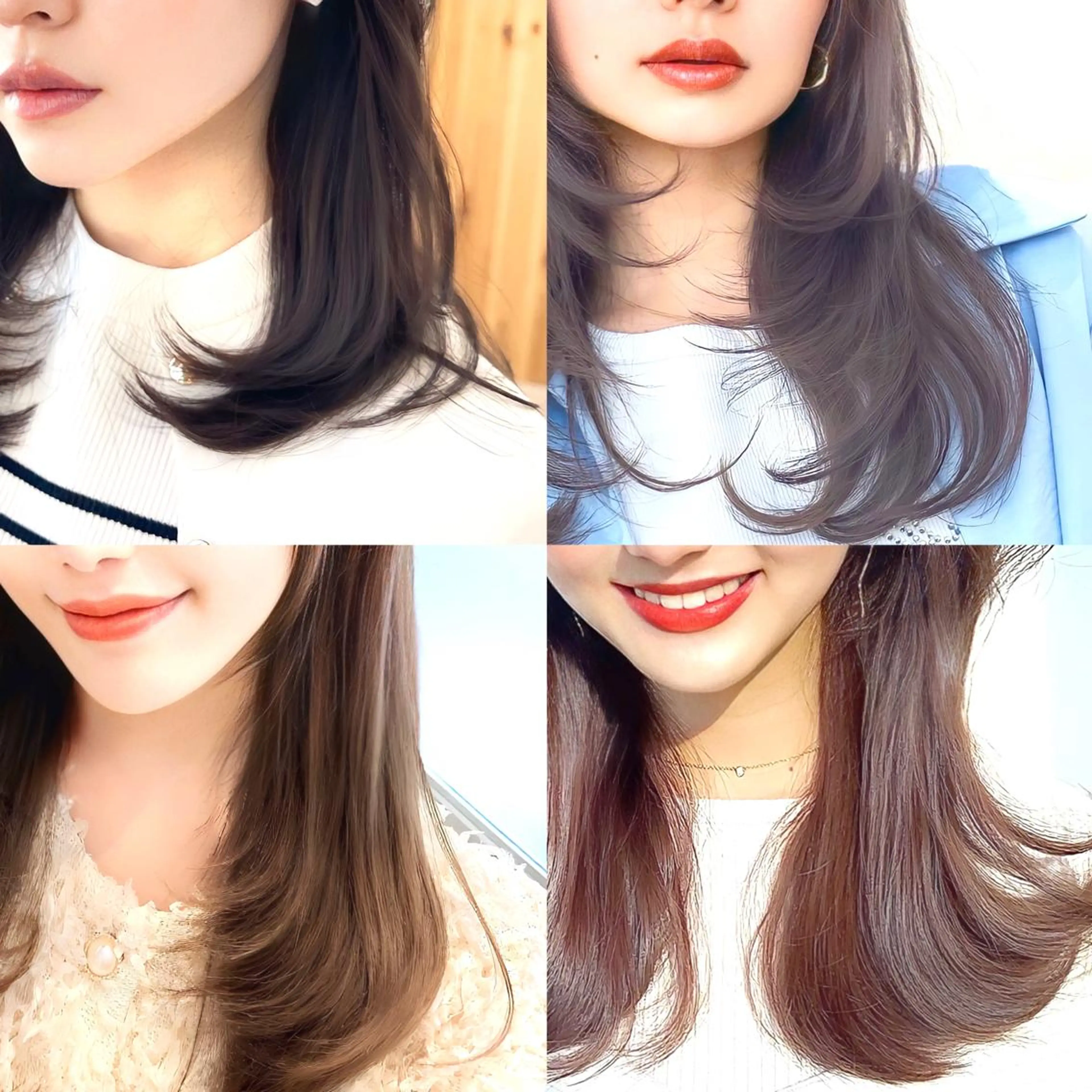 ミディアム カラー イルミナカラー くびれヘア エギョモリ 顔まわりレイヤー 顔周りカット カット ヘアカラー トリートメント 顔周り特化/韓国ヘア /レイヤー/吉野幸大のヘアスタイル