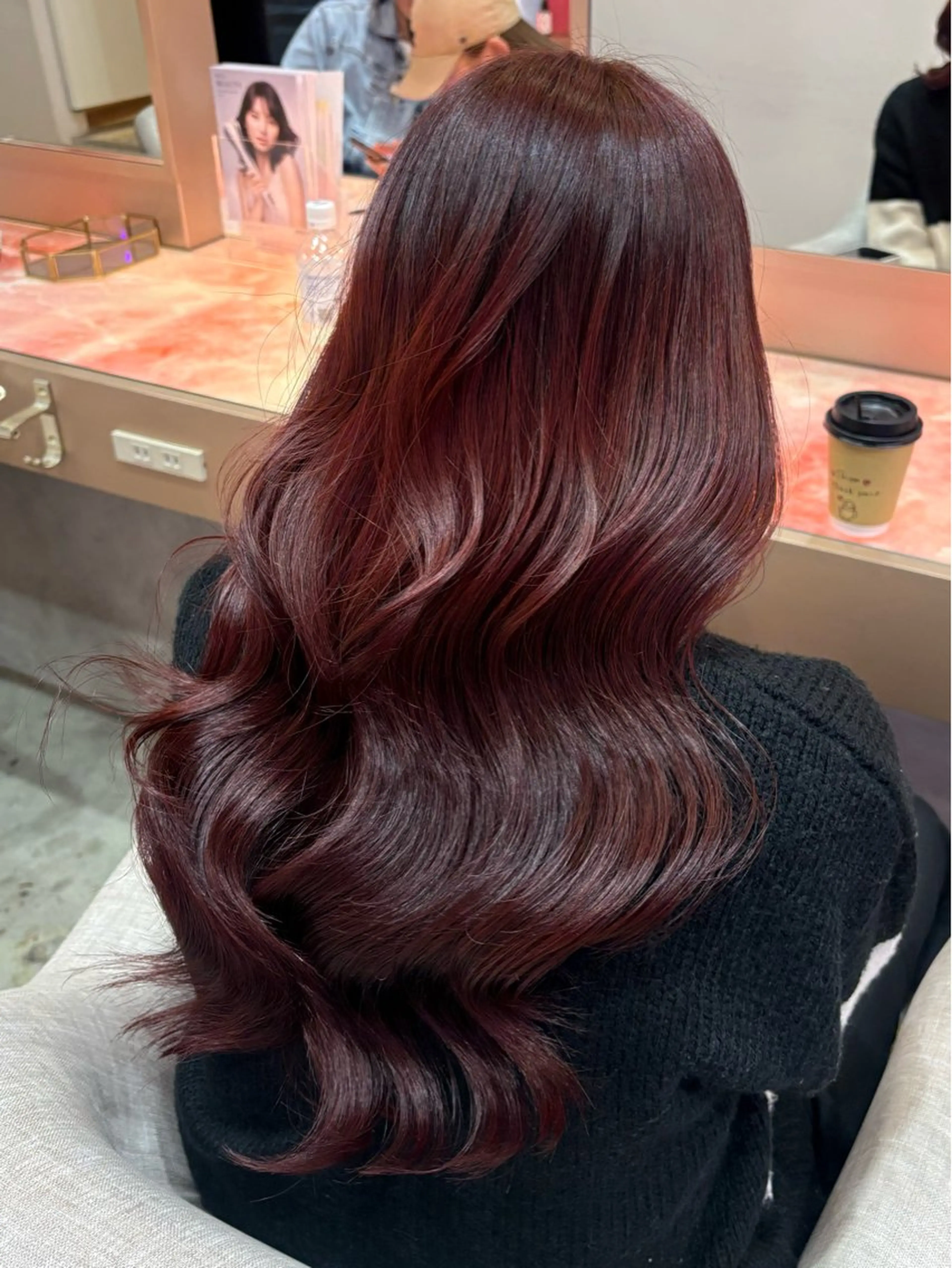 ロング カラー Miu 名古屋カット ミディアム/ピンク髪のヘアスタイル