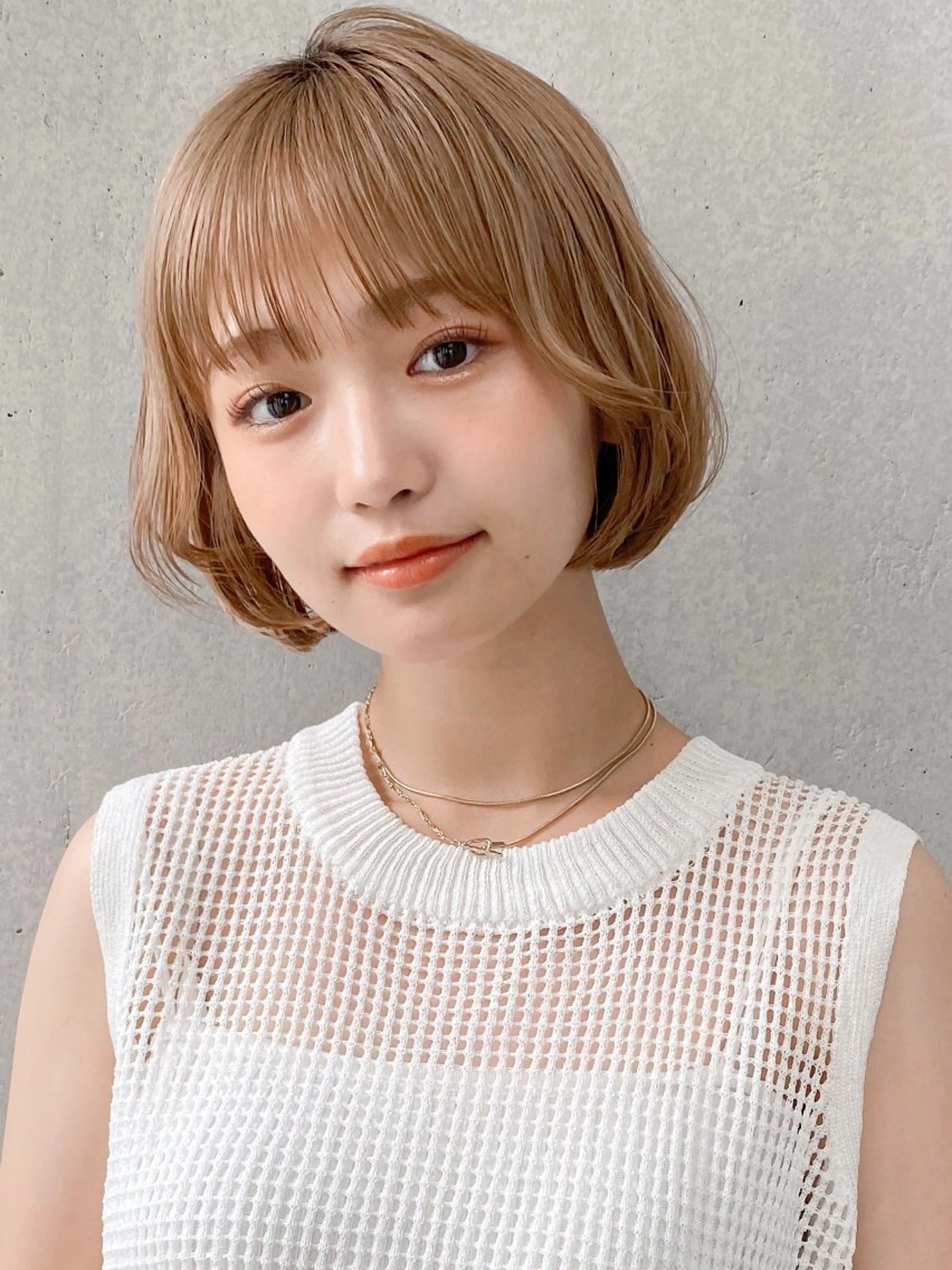 ミディアム カラー ボブ カット ヘアカラー トリートメント レイヤー×髪質改善✨ 渋谷/佐藤侑哉のヘアスタイル