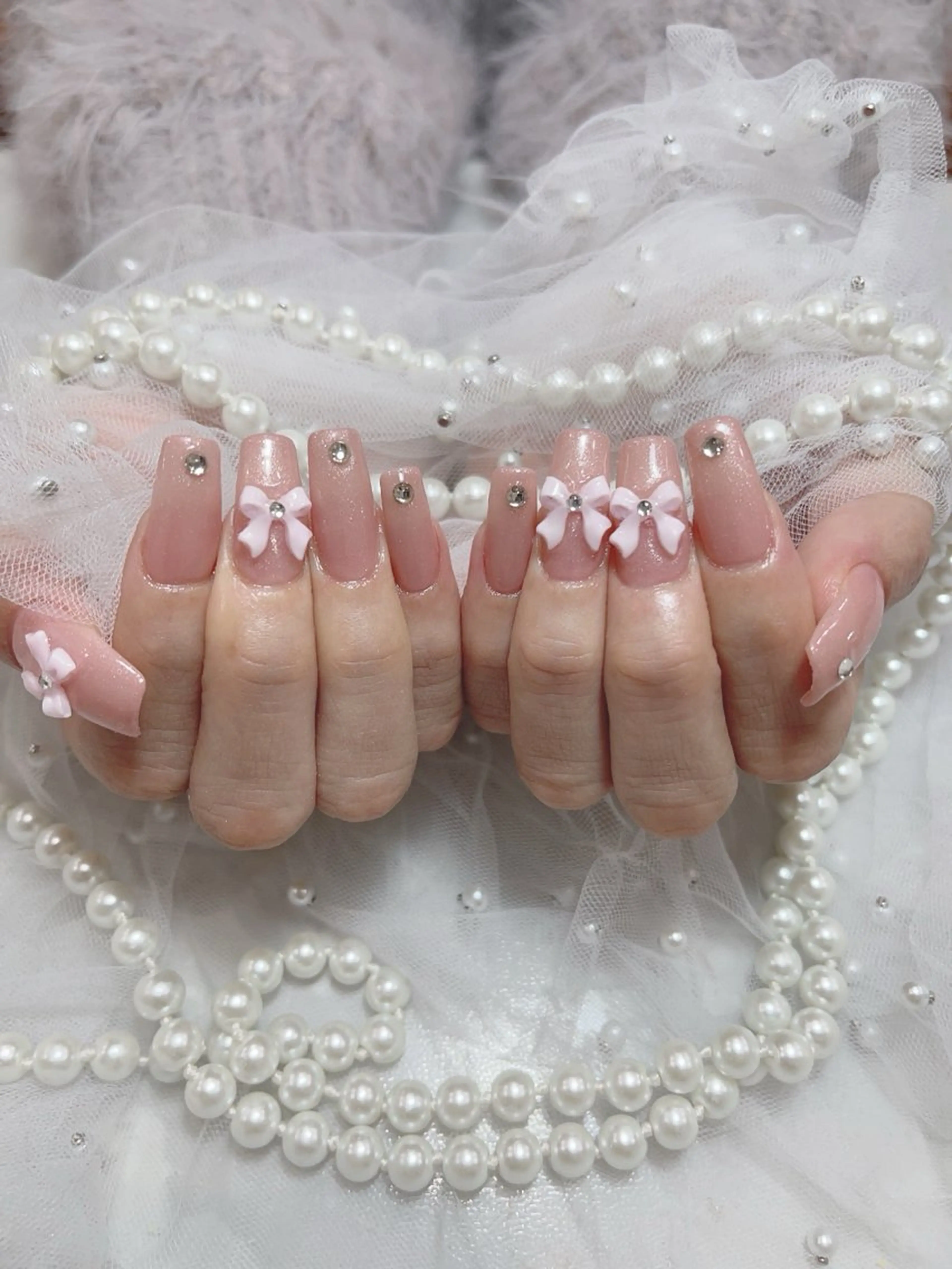 ネイル アートネイル フラッシュネイル フレンチネイル ガラスフレンチ グラデーション M2beauty Renaのネイルデザイン