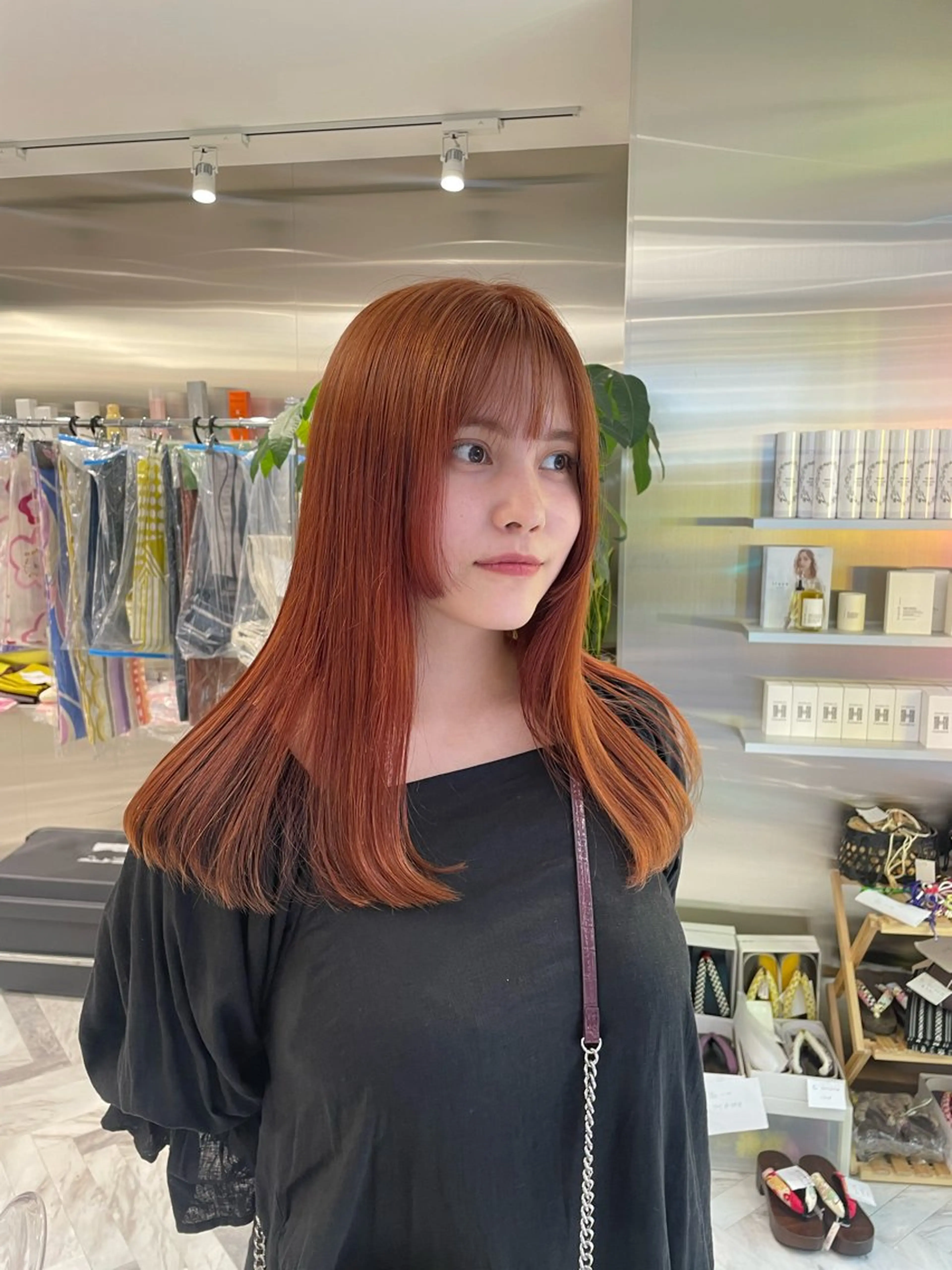 セミロング オレンジブラウン 🧁はるひ/ ZEST Ivy🎀のヘアスタイル