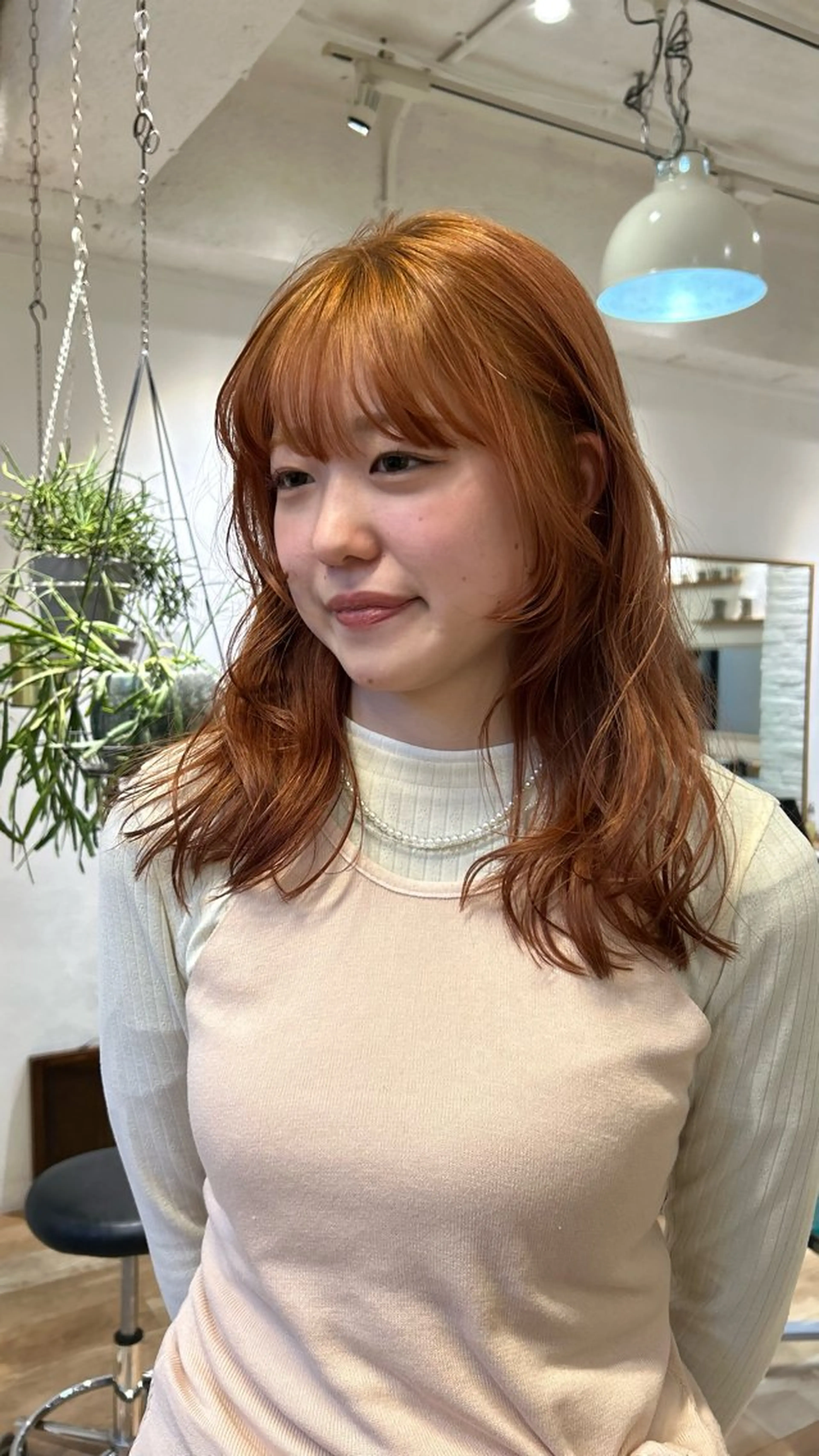 セミロング カラー ヘアカラー じゅわっと暖色カラー 🍊Moemiのヘアスタイル