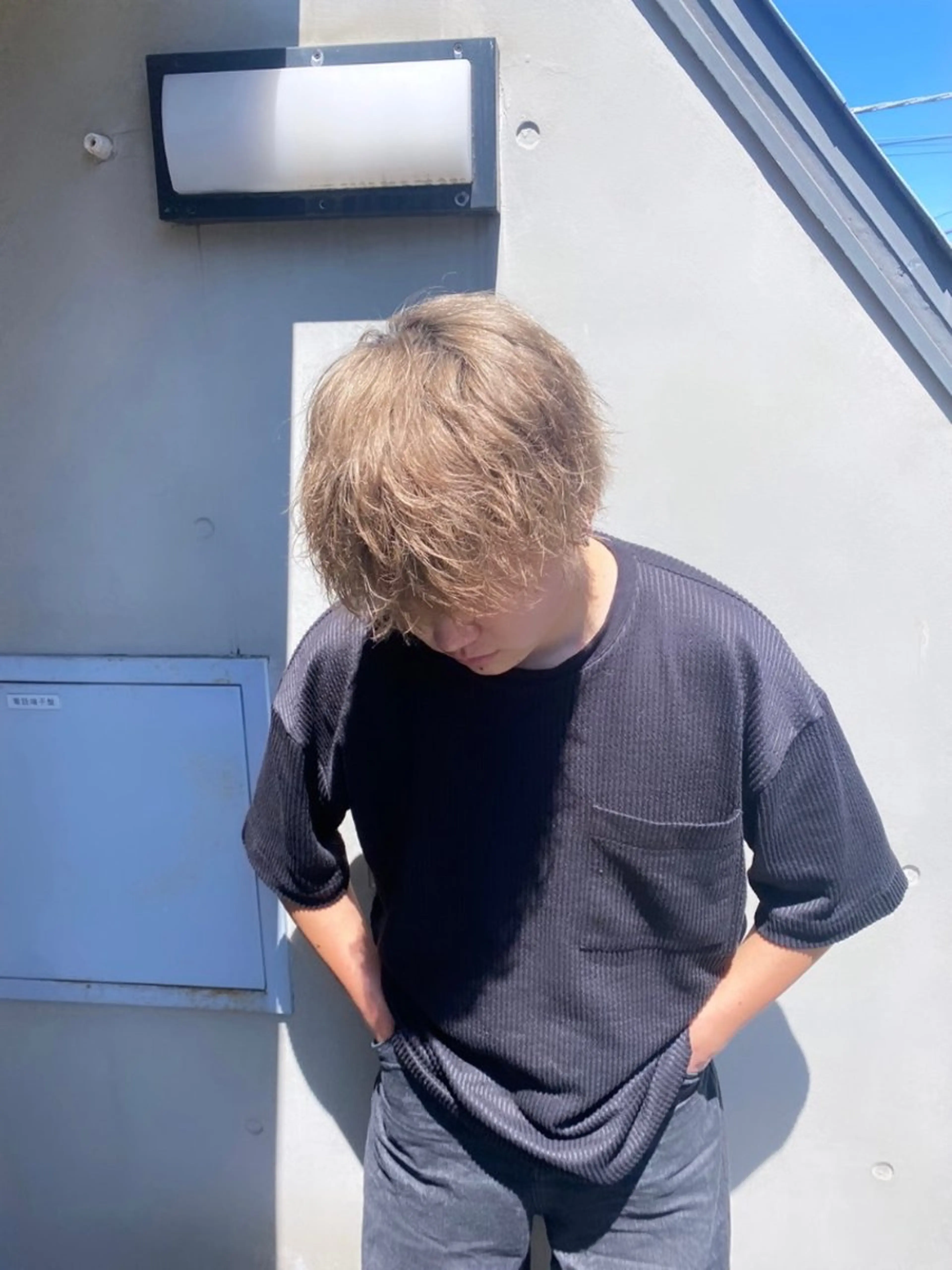 ショート カラー パーマ ヘアアレンジ メンズ キッズ 暖色系/透明感 治野心のヘアスタイル