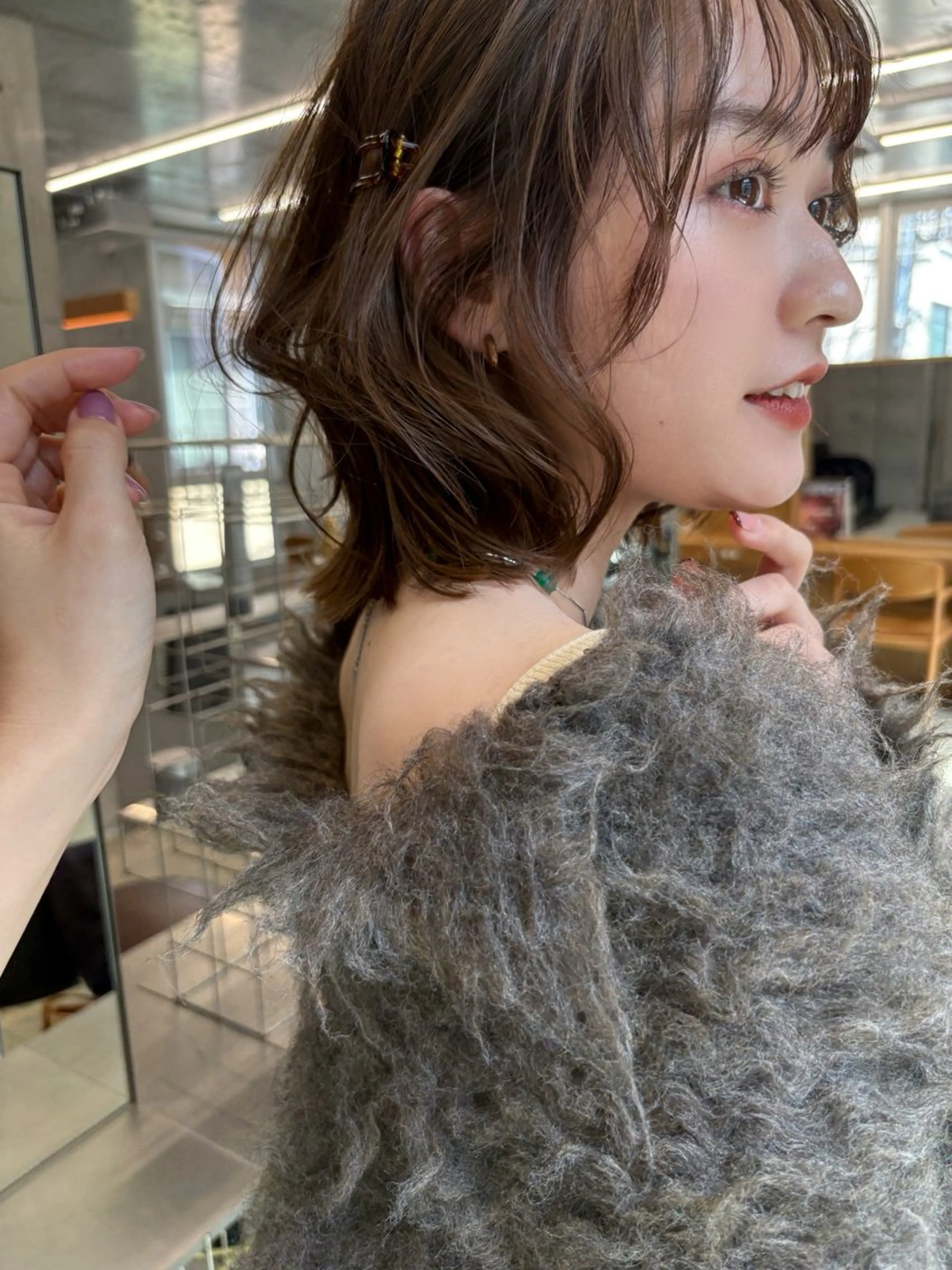 ミディアム カラー カット ヘアカラー トリートメント レイヤー/柔色 カラー/SAkiのヘアスタイル