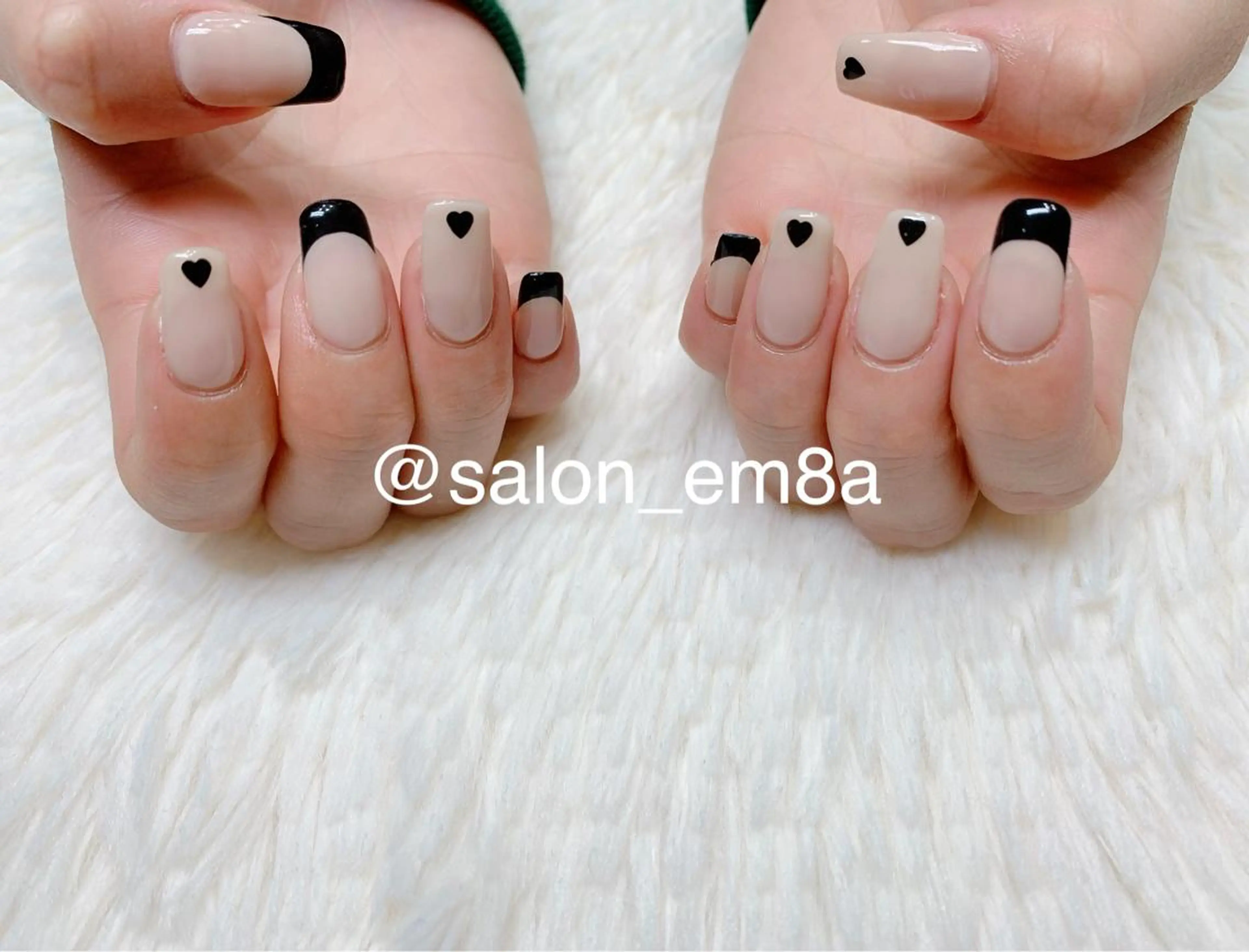 ネイル ジェルネイル ハート 韓国ネイル 持ち込み salon EM&A emiのネイルデザイン