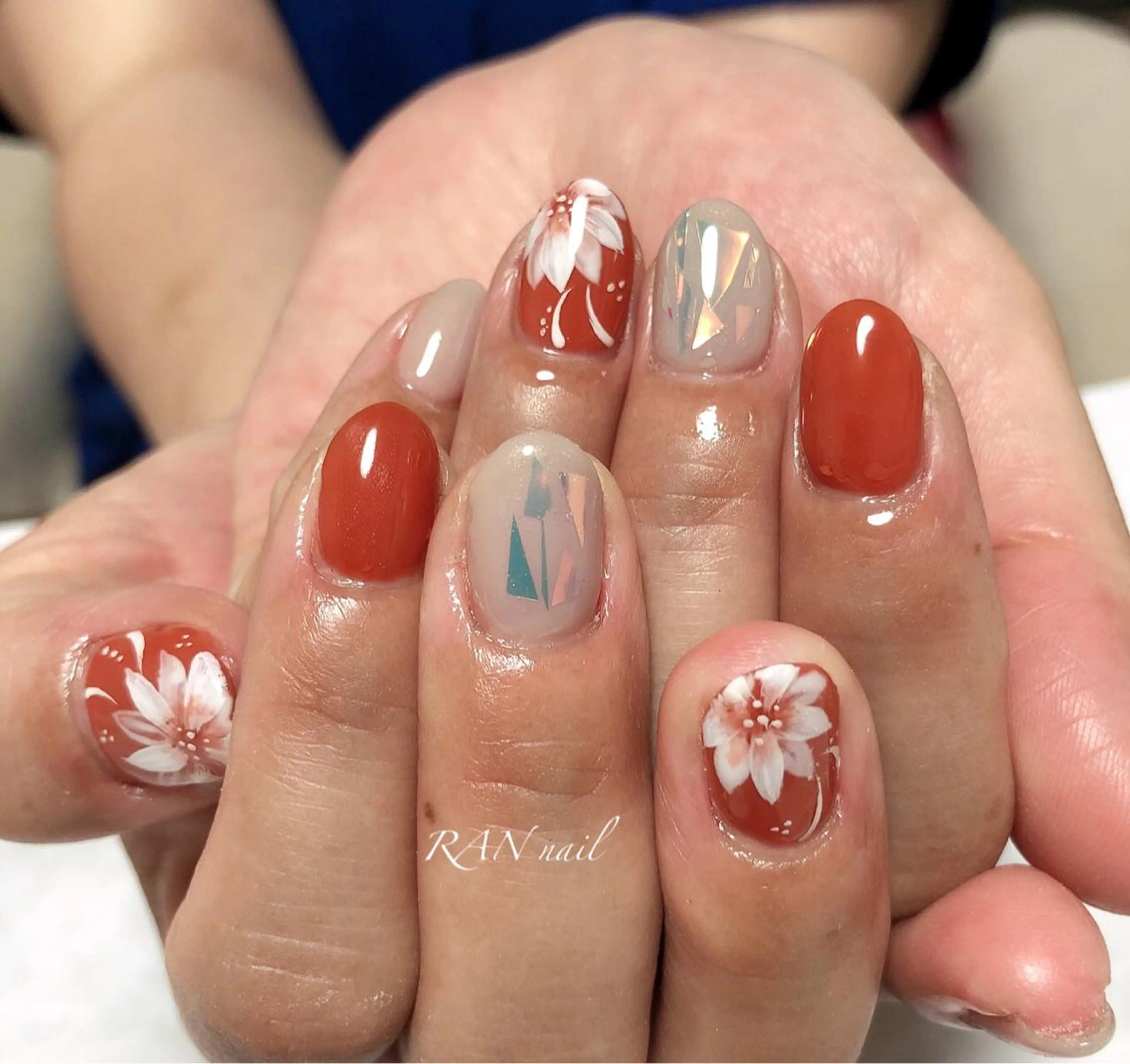 ネイル 成人式 フラワーネイル フットネイル オフィスネイル 夏ネイル ハンドネイル フットネイル RAN nailのネイルデザイン
