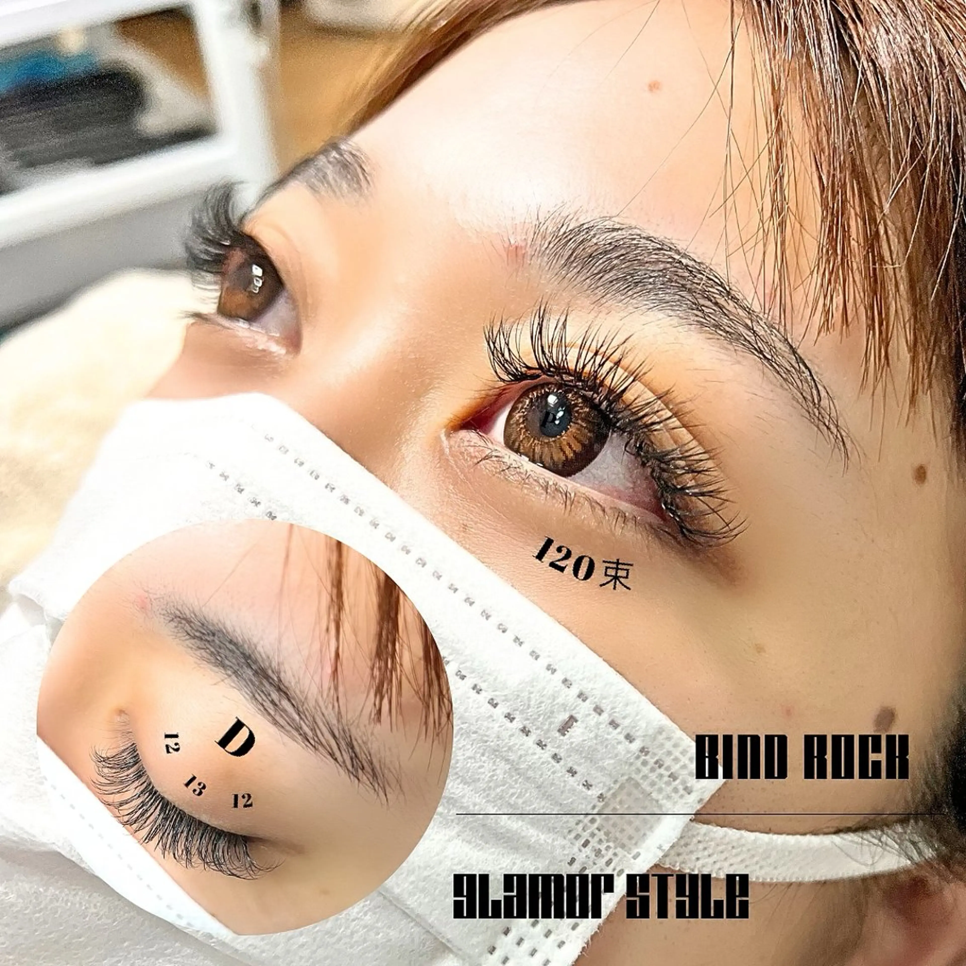 マツエク・マツパ バインドロック フラットラッシュ 一重×まつ毛パーマ ボリュームラッシュ マツエク eyelash presh yukaのマツエク・マツパデザイン