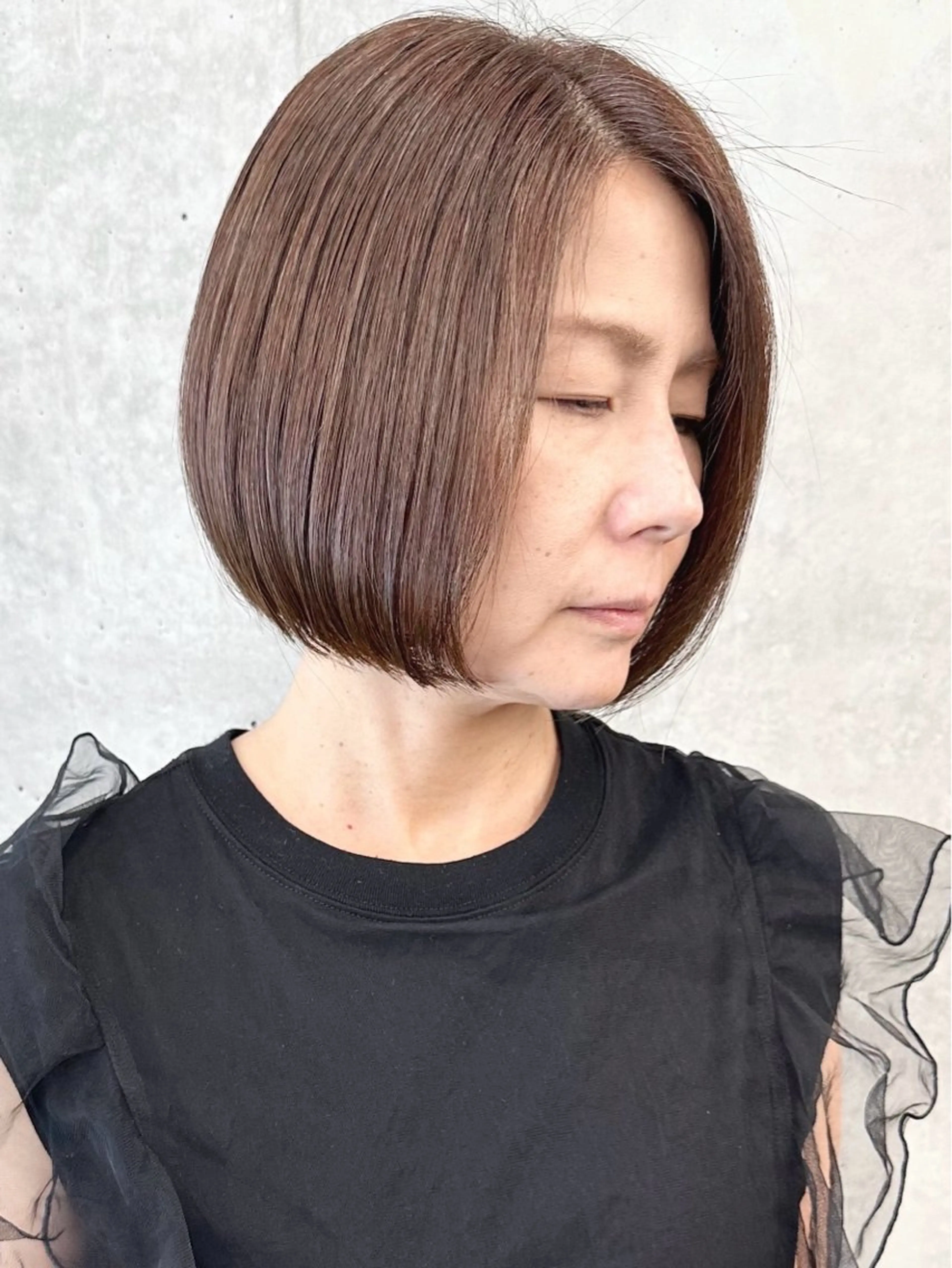 ミディアム カラー ショートボブ ボブレイヤー ミディアムパーマ 透明感カラー インナーカラー ボブ/ゆるふわ ボブパーマ/とういのヘアスタイル