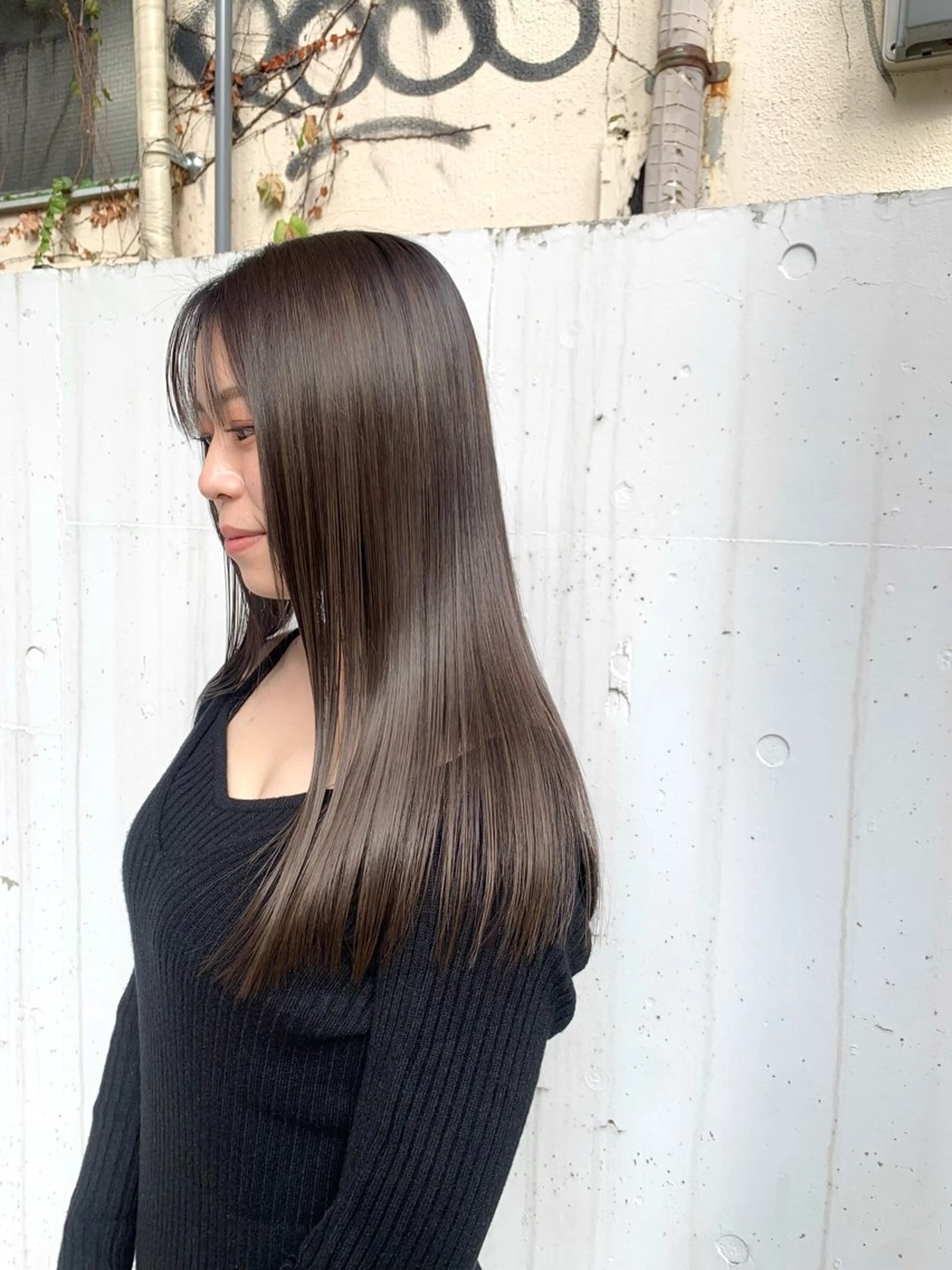 ロング カラー ブリーチ 髪質改善 ヘアカラー トリートメント 水原波津輝/ボブ /ニュアンスパーマのヘアスタイル