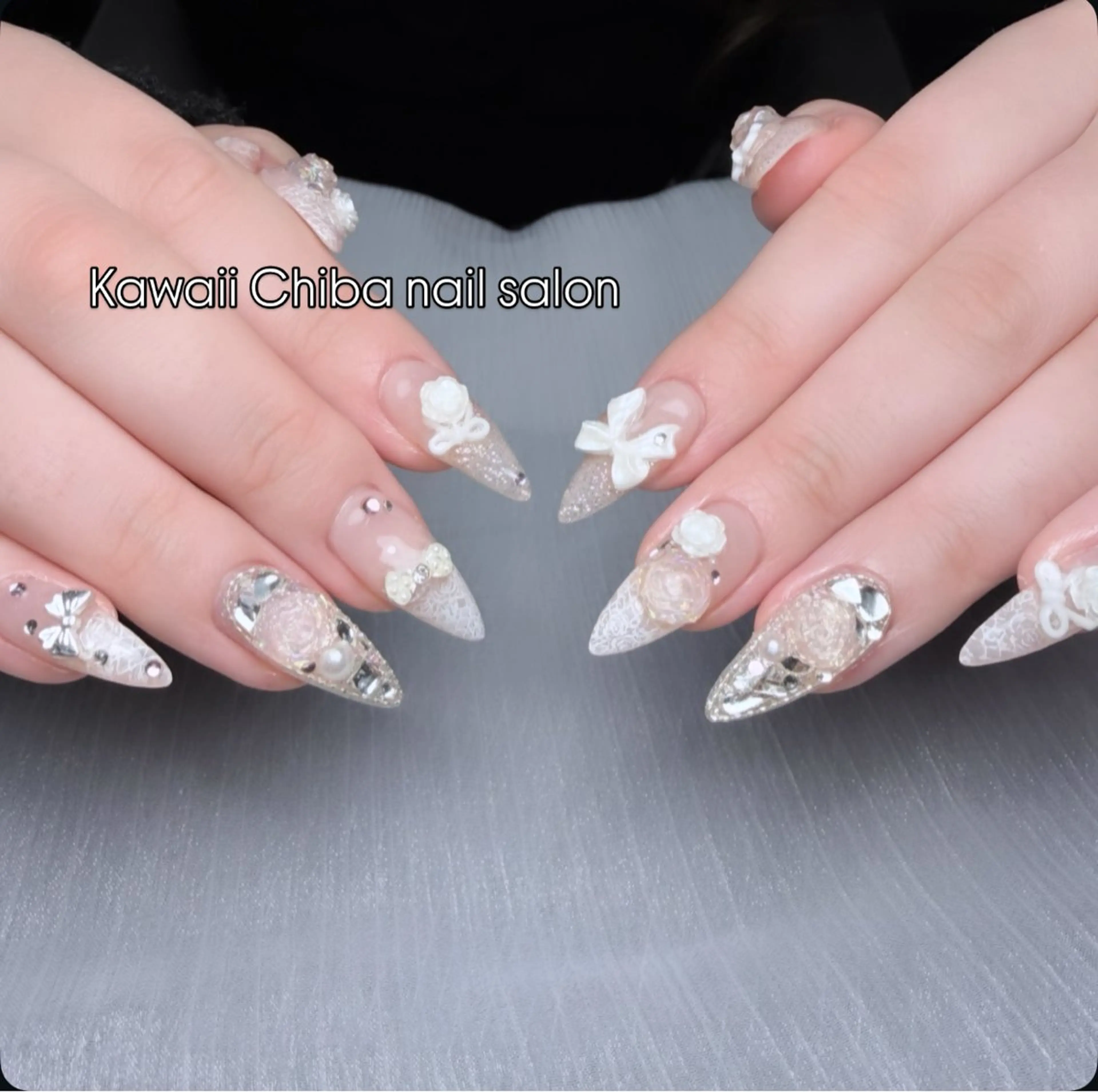 ネイル チークネイル 桜ネイル 長さ出し フラワーネイル フレンチネイル ハンドネイル ハンドケア Kawaii Chiba nailのネイルデザイン