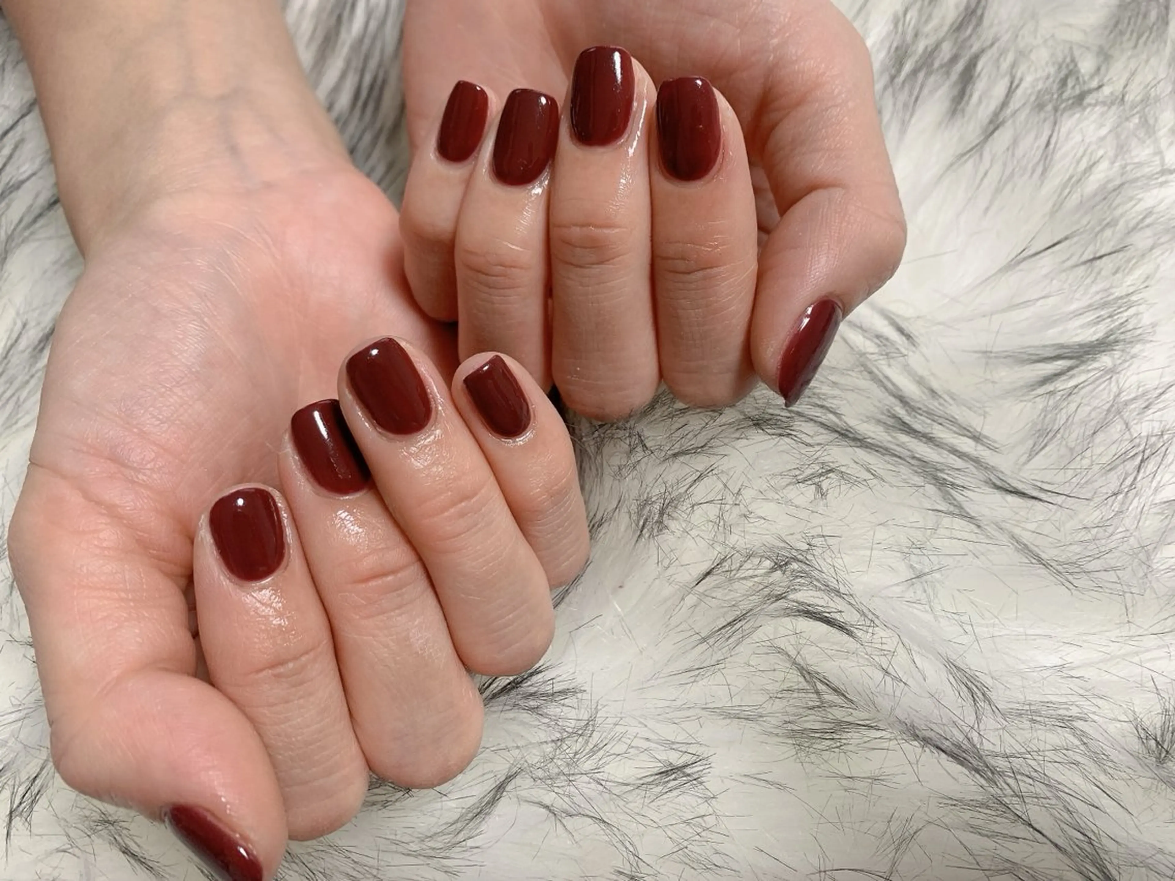 ネイル ボルドー ジェルネイル 韓国ネイル メンズネイル ワンカラーネイル kiki nail たまプラーザのネイルデザイン