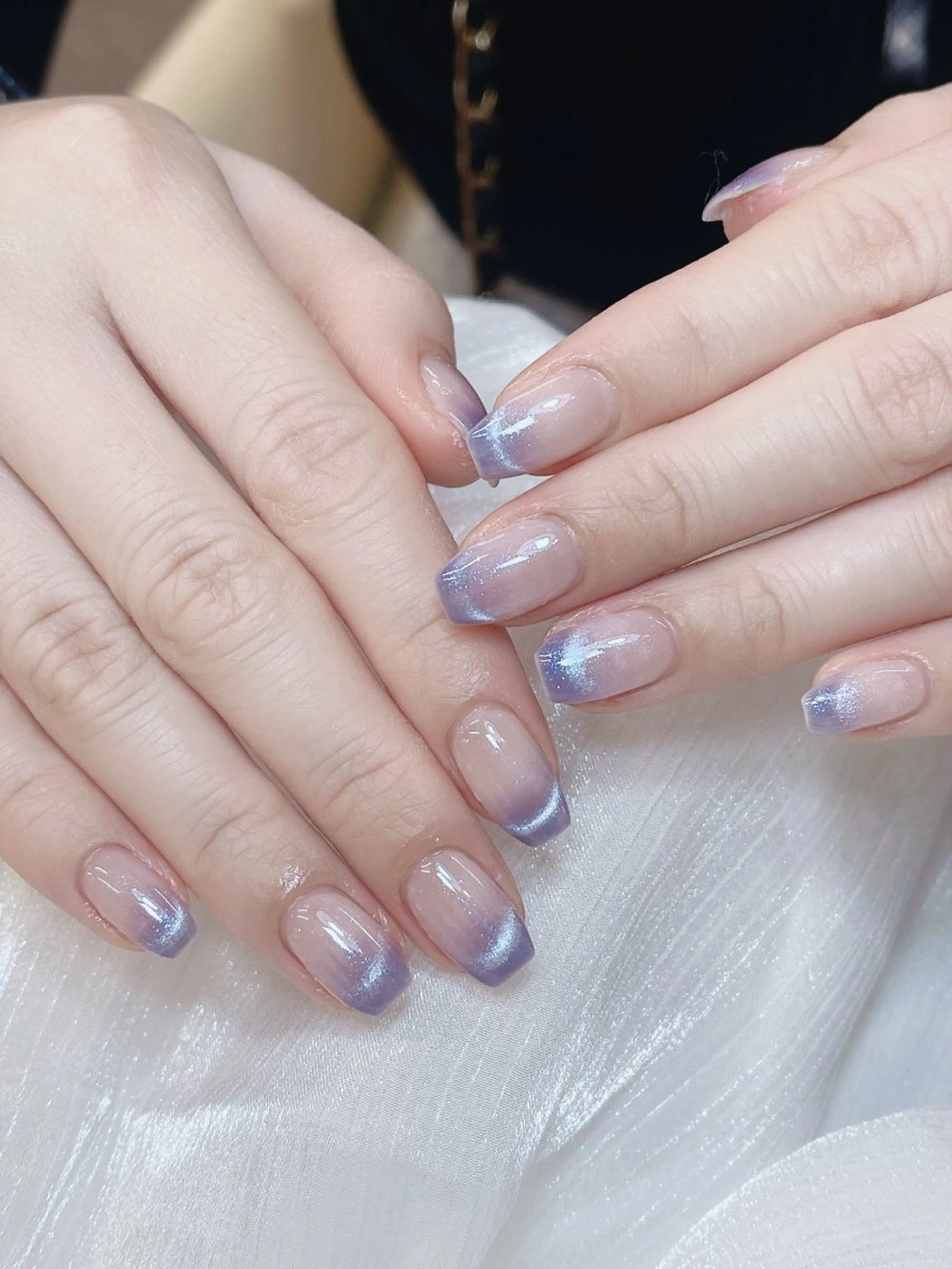 ネイル チークネイル 成人式 フレンチネイル グラデーション 氷ネイル・うるうるネイル ハンドネイル DUO   MI nail salonのネイルデザイン