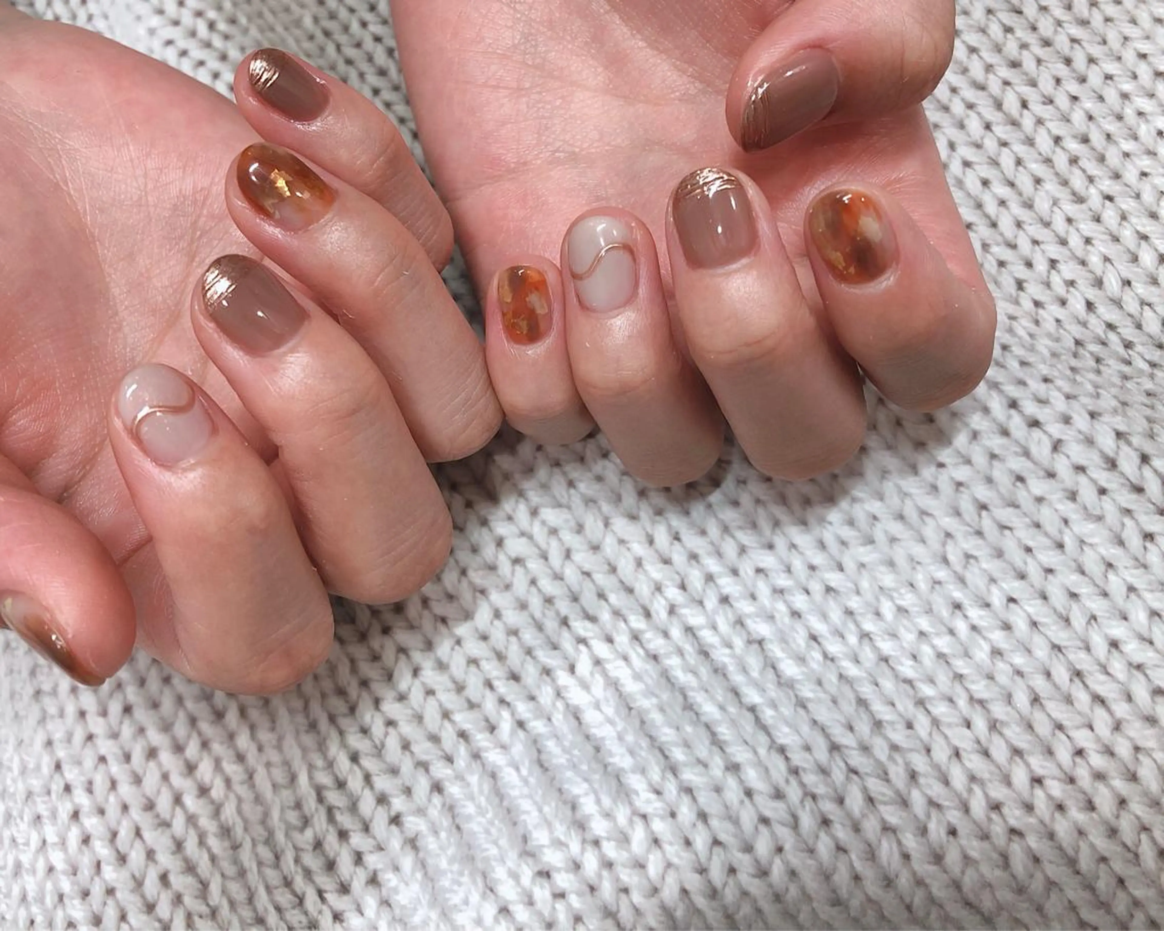 ネイル べっ甲ネイル ハンドネイル nail heron所属・saki_ nail heronのネイルデザイン