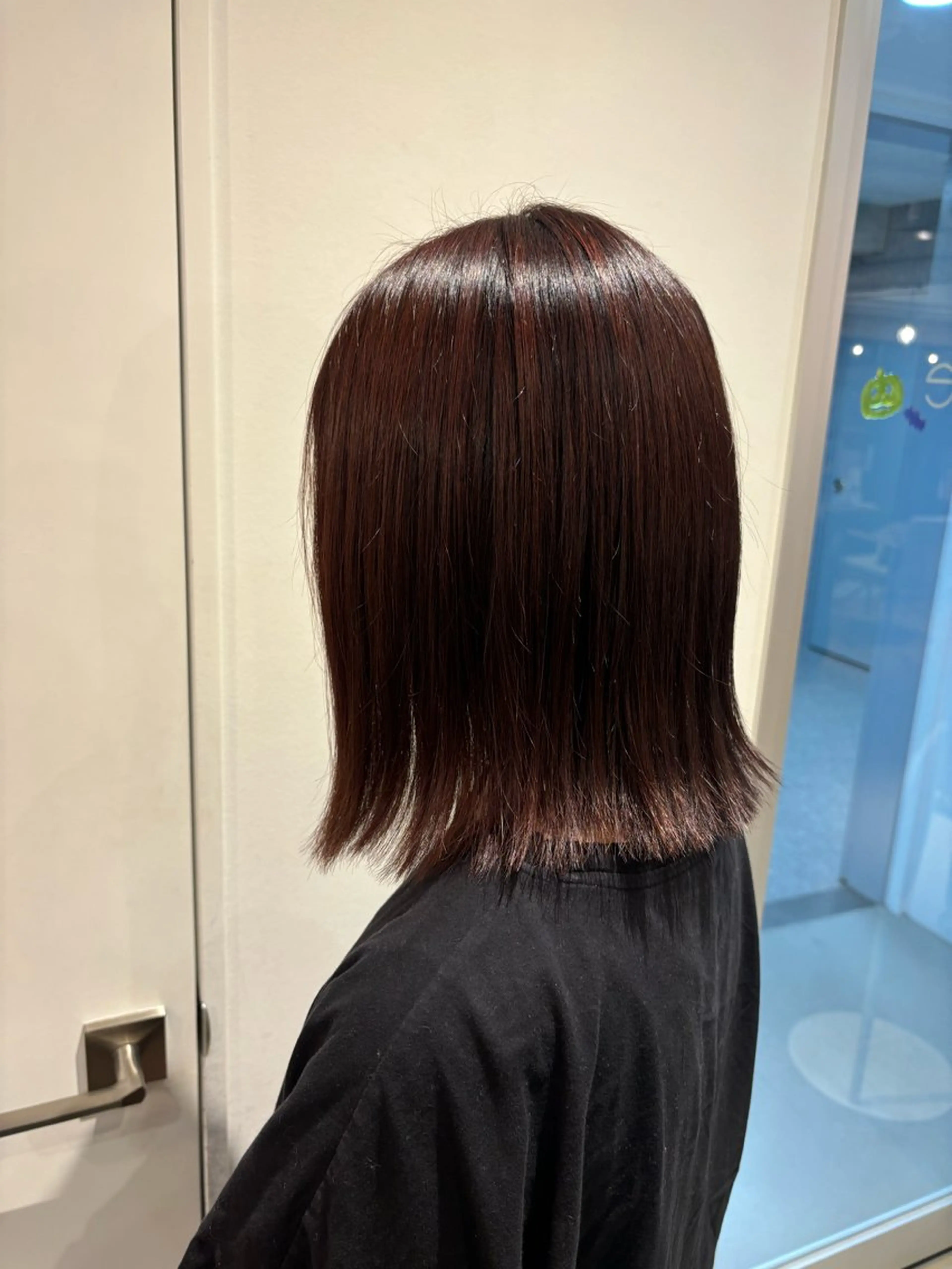 ミディアム カラー ブラウンカラー ピンクカラー ピンクブラウン 青木 咲歩のヘアスタイル