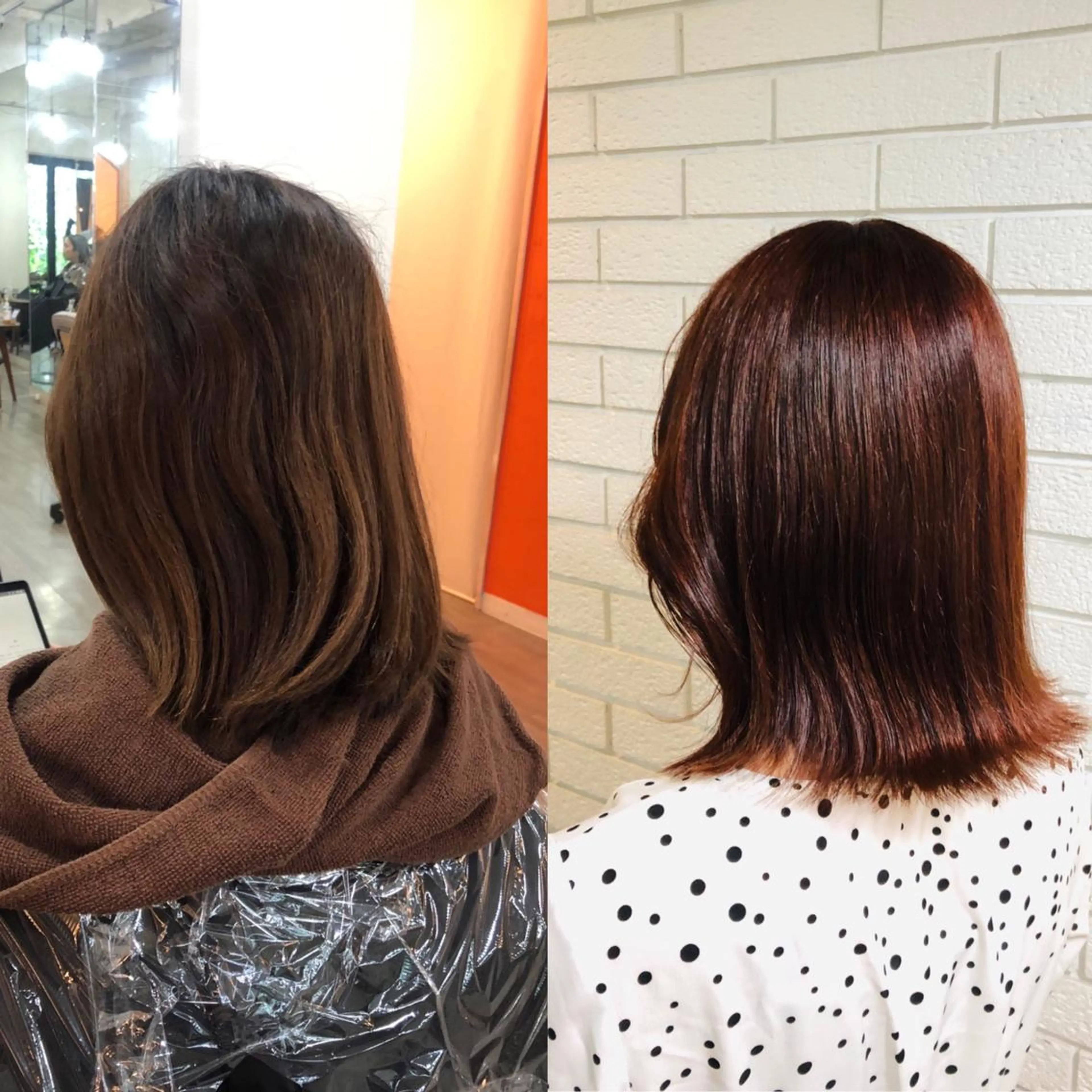 ミディアム ヘアカラー トリートメント 艶カラー🩵💛 NANAのヘアスタイル