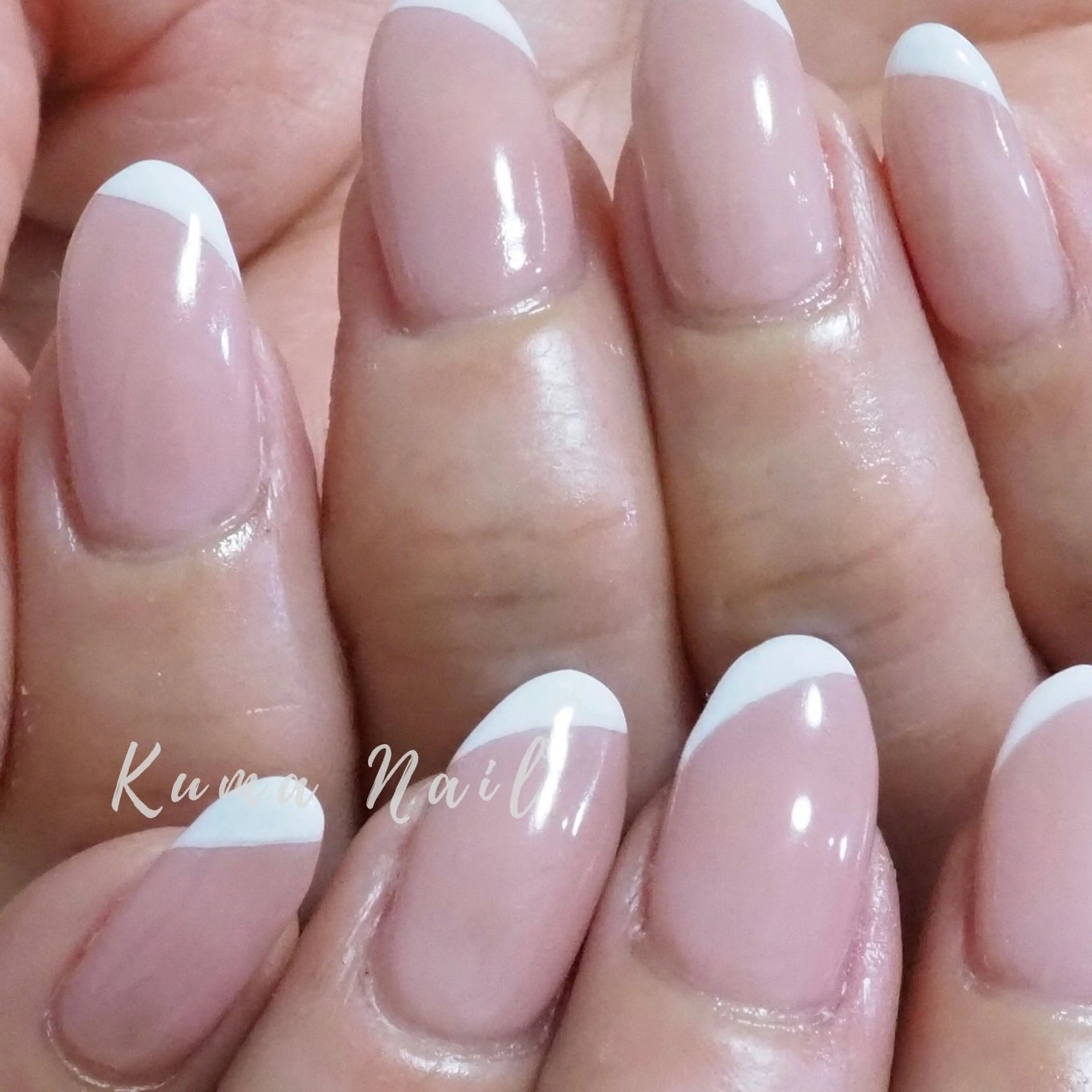 ネイル フレンチネイル シンプルネイル ハンドネイル Private salon Kuma Nail.所属・藤が丘ネイル Kuma Nailのネイルデザイン