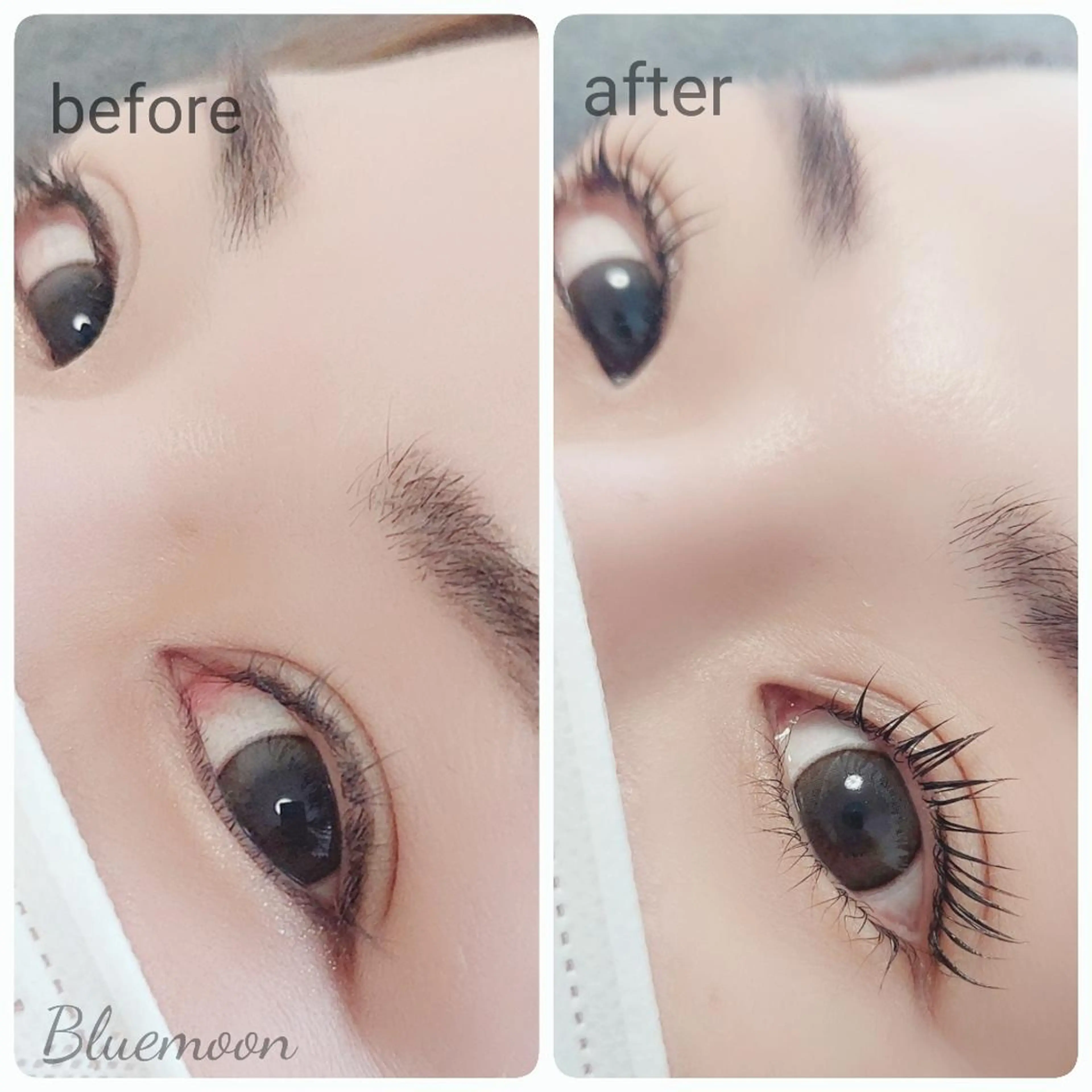 マツエク・マツパ パリジェンヌラッシュリフト Blue moonのマツエク・マツパデザイン