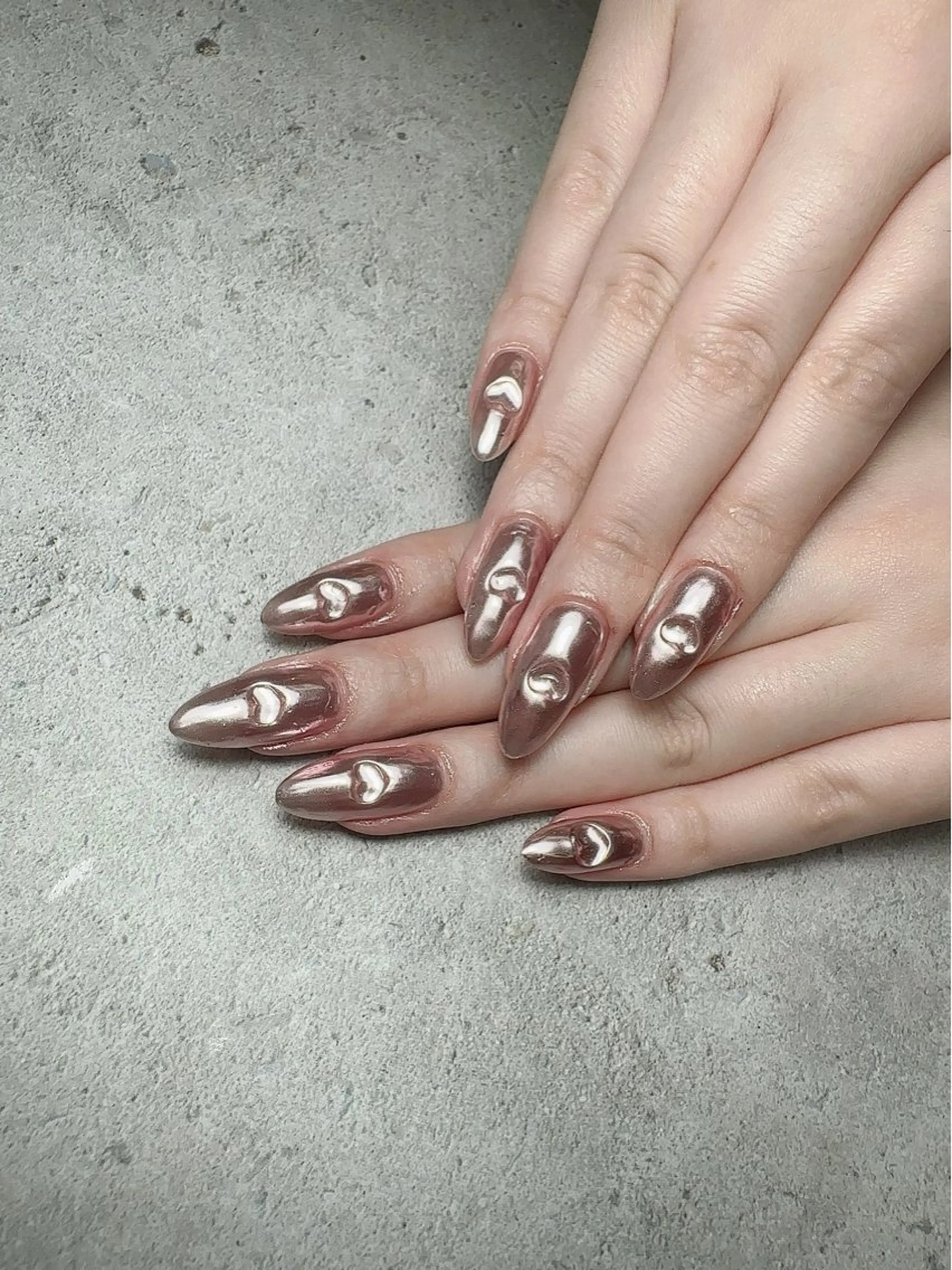 ネイル アートネイル 入学式 ハート マグネットネイル 持ち込み ハンドネイル Nailsalon Mimiy..♡のネイルデザイン