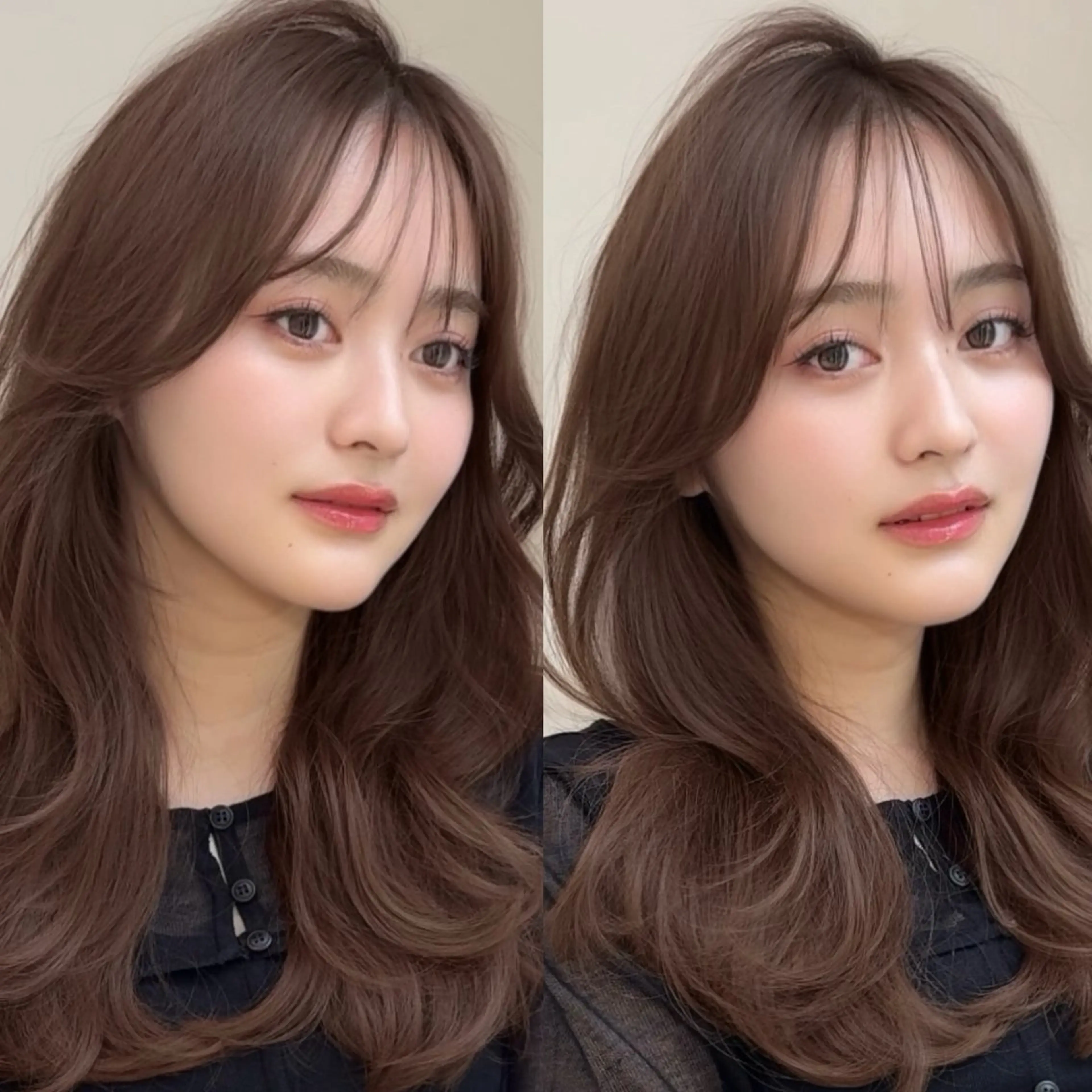 ロング カット ヘアカラー トリートメント 韓国ヘア🤍🇰🇷 ‪🫶🏻吉満のヘアスタイル