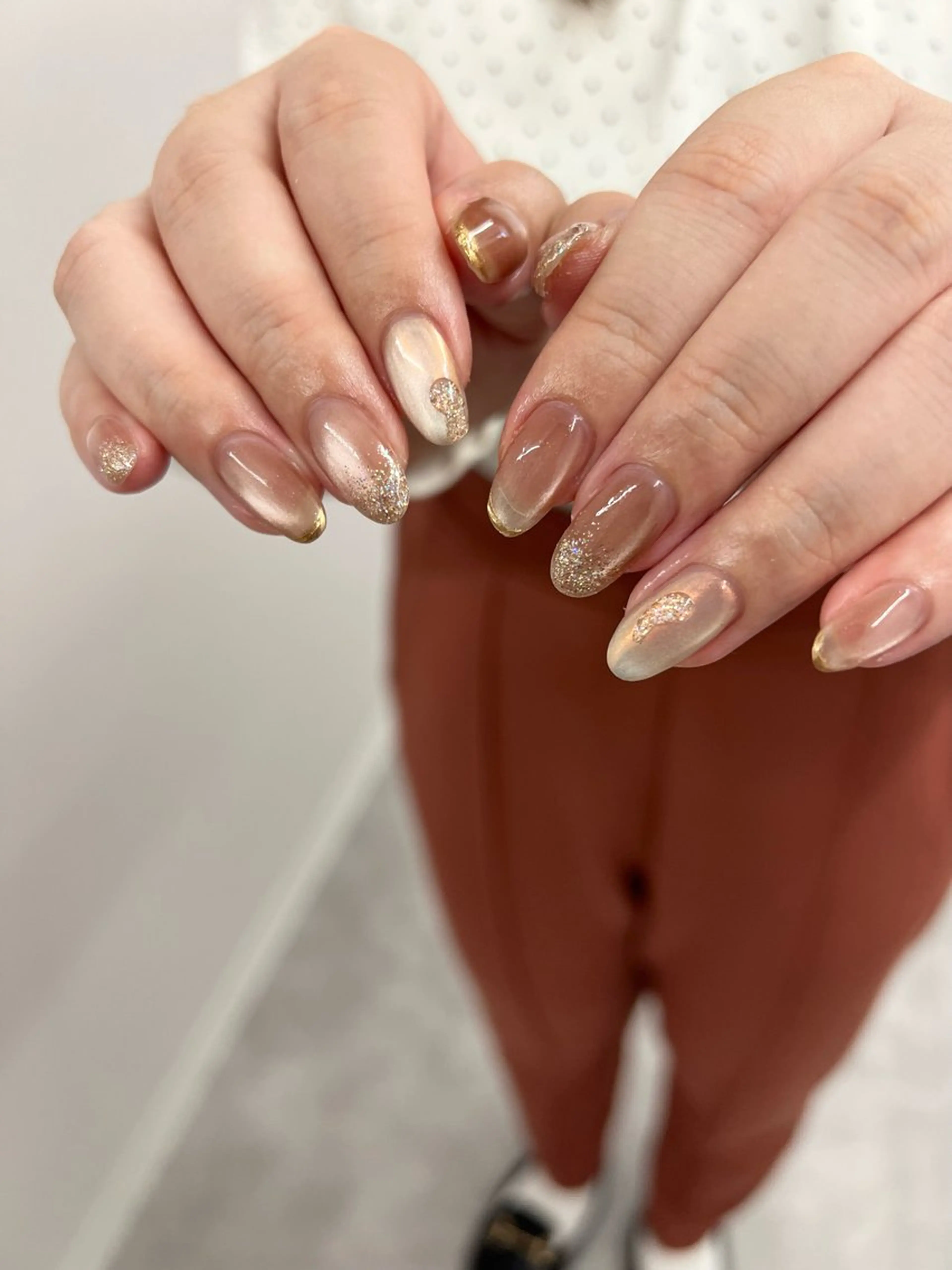 ネイル ジェルネイル マグネットネイル ニュアンスネイル オフィスネイル パラジェル ハンドネイル ハンドケア Bana_ Nailのネイルデザイン