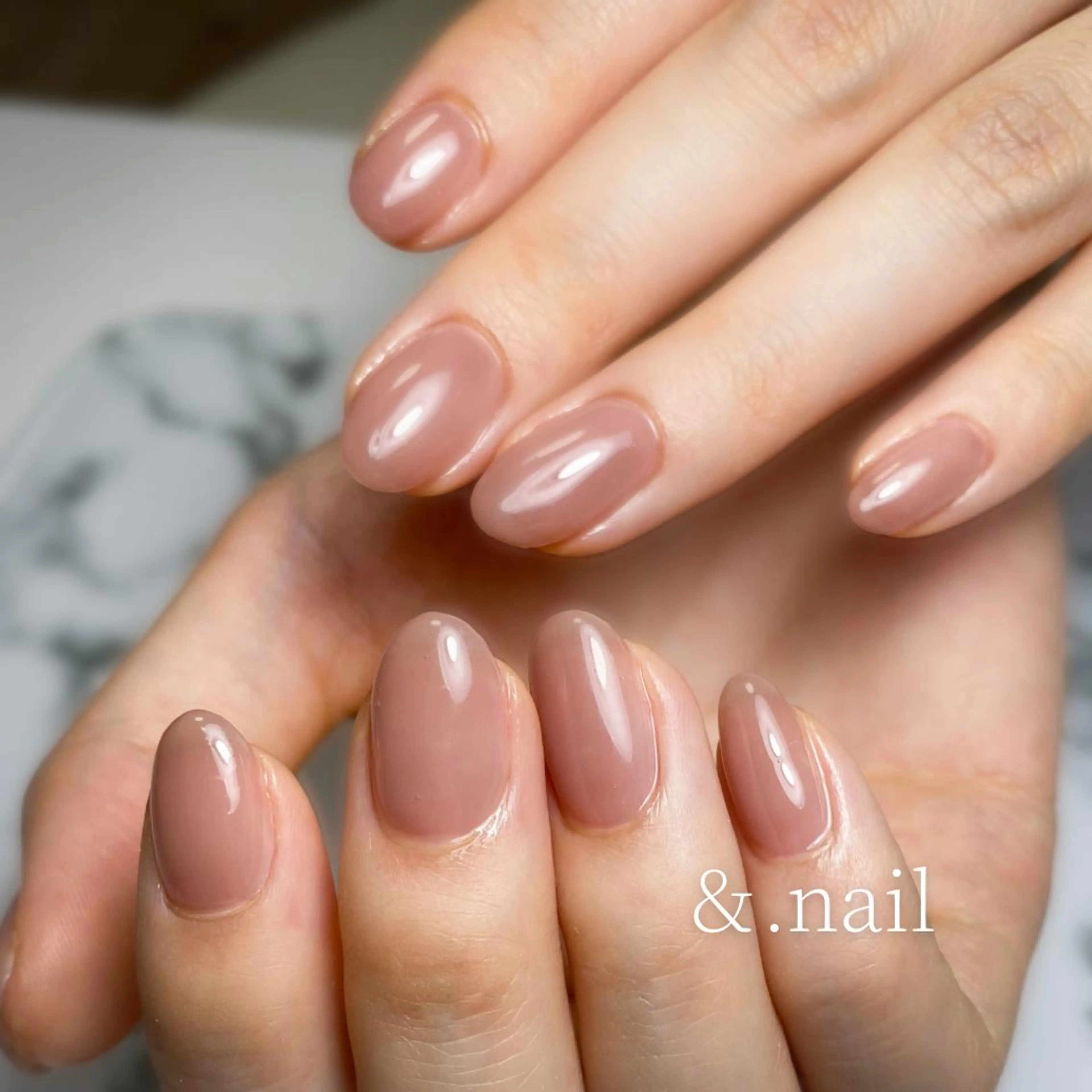 ショート ネイル ピンク シンプルネイル &.nail/ ニュアンス/持込み可のネイルデザイン
