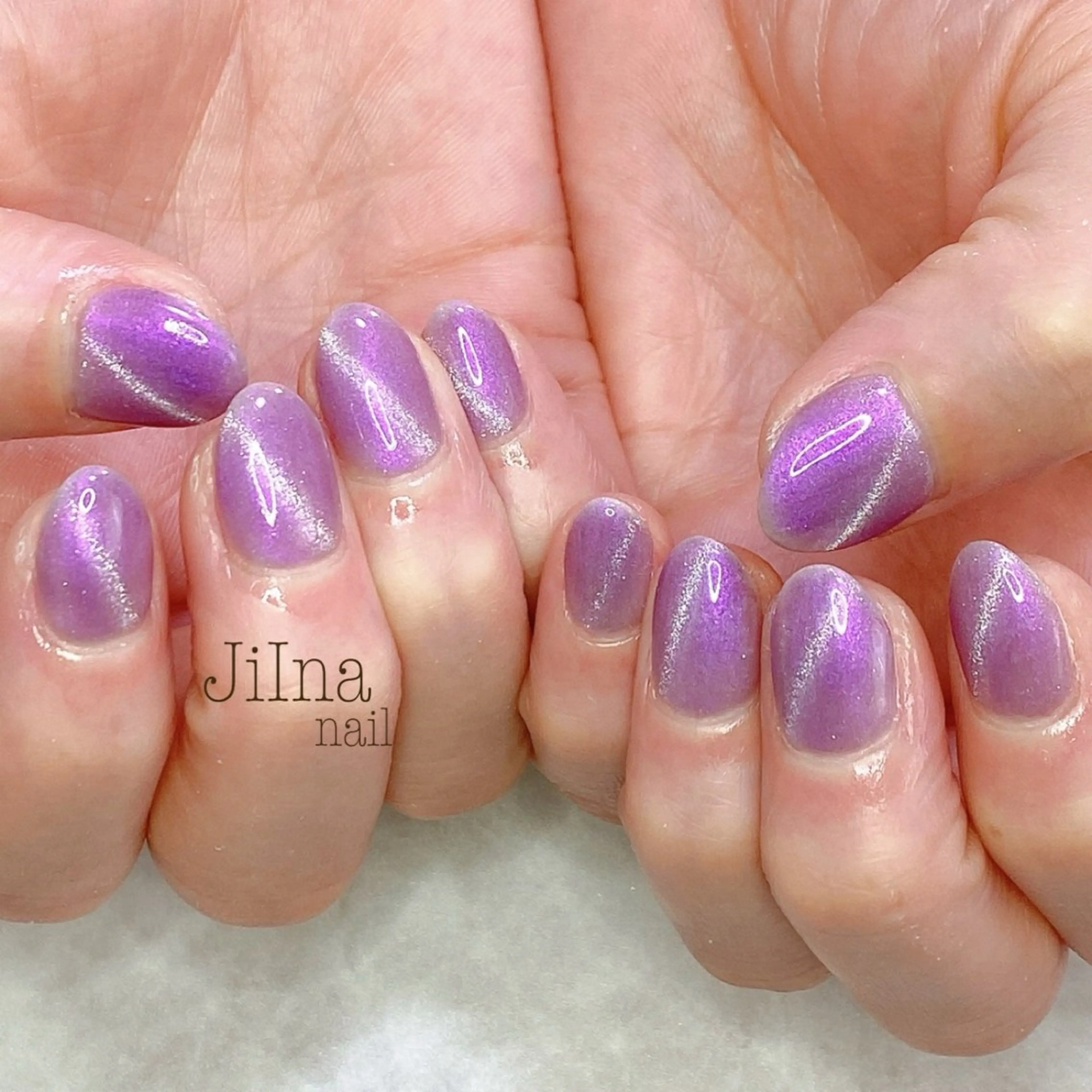 ネイル マグネットネイル マグネットワンカラー ワンカラーネイル JiIna nailのネイルデザイン