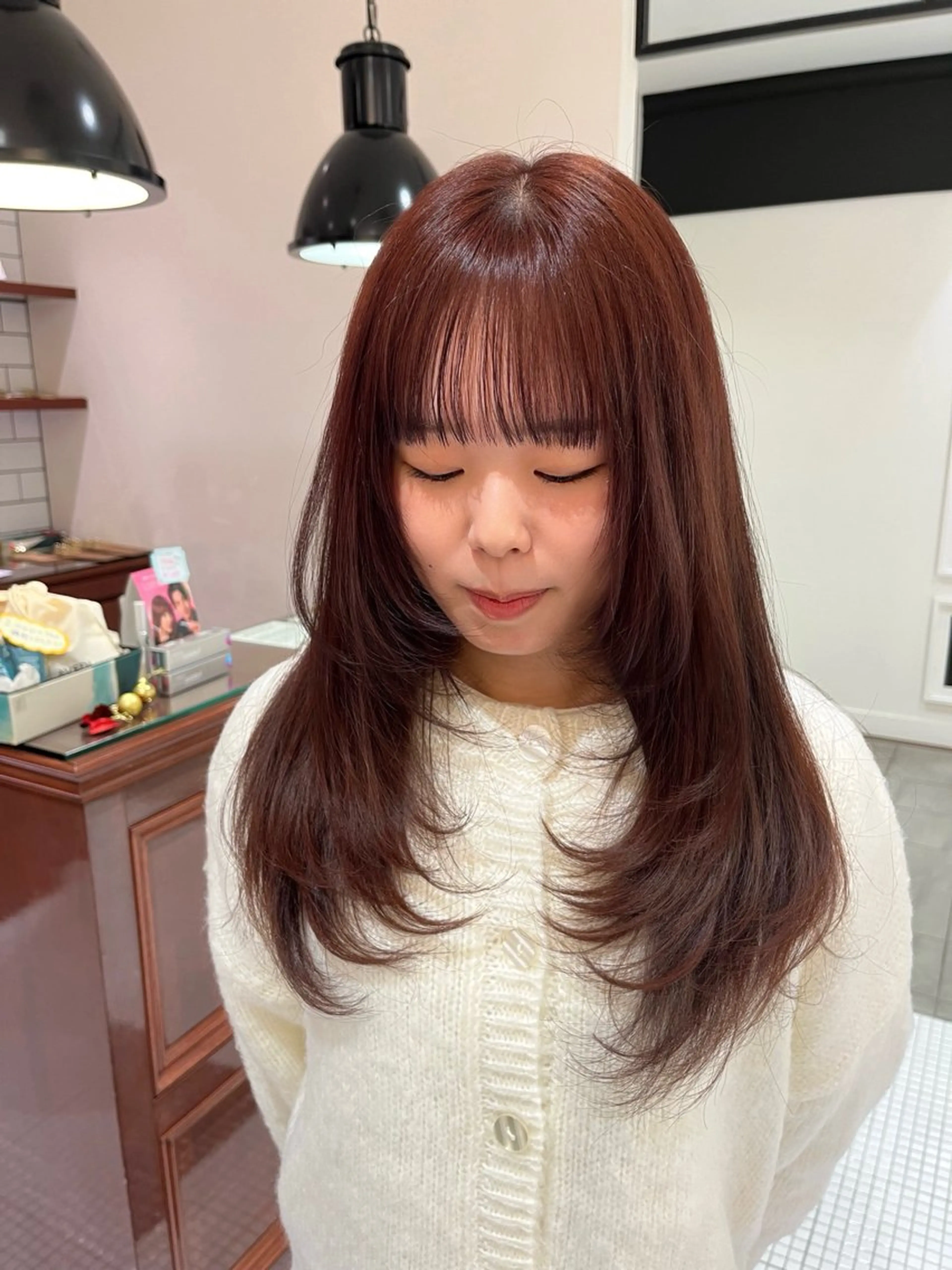 セミロング カラー 門田 楓香のヘアスタイル