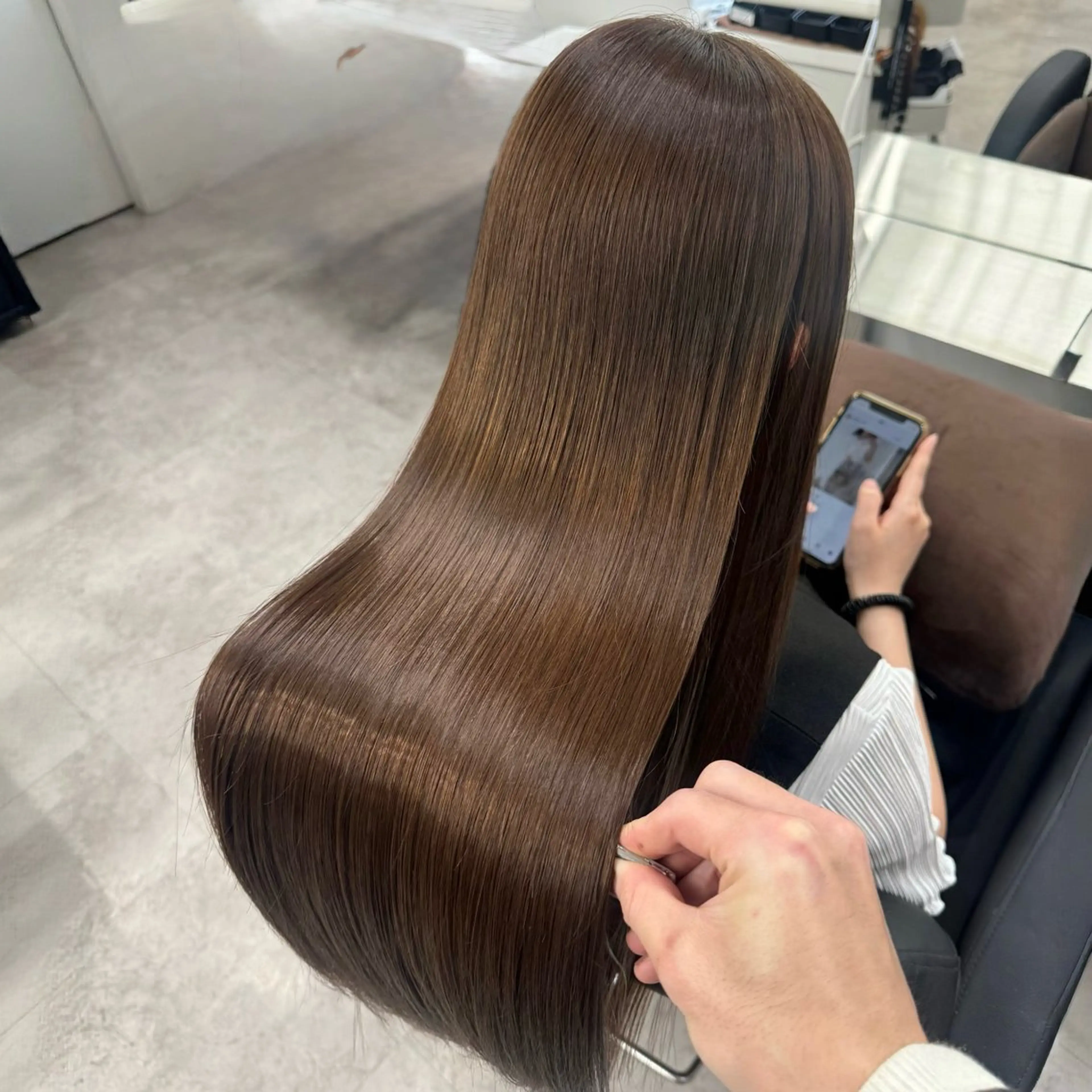 ロング カラー カット 縮毛矯正 トリートメント 🎀レイヤー×透明感 ×髪質改善🎀米田のヘアスタイル