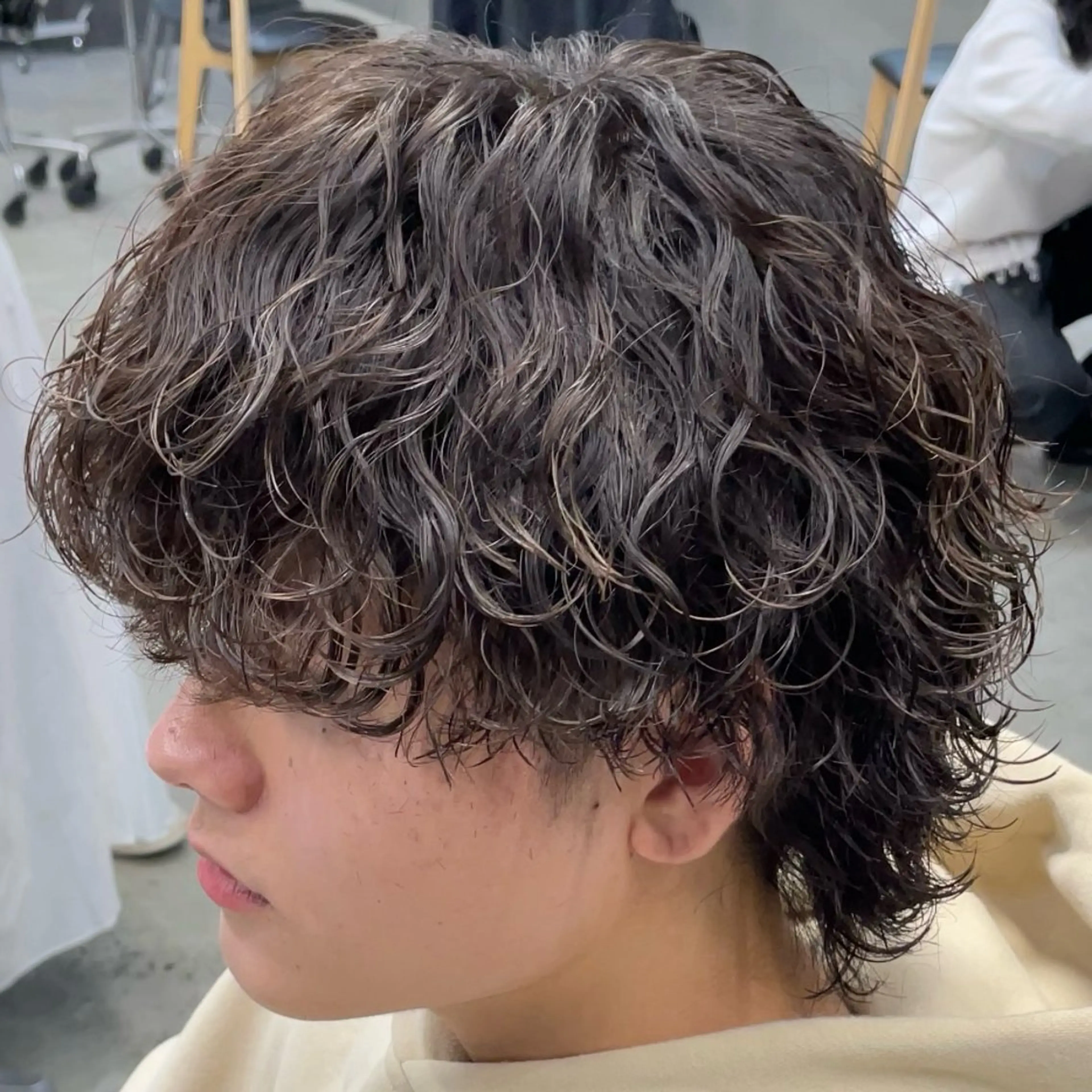 セミロング パーマ ヘアアレンジ メンズ fifth 石川 凪のヘアスタイル