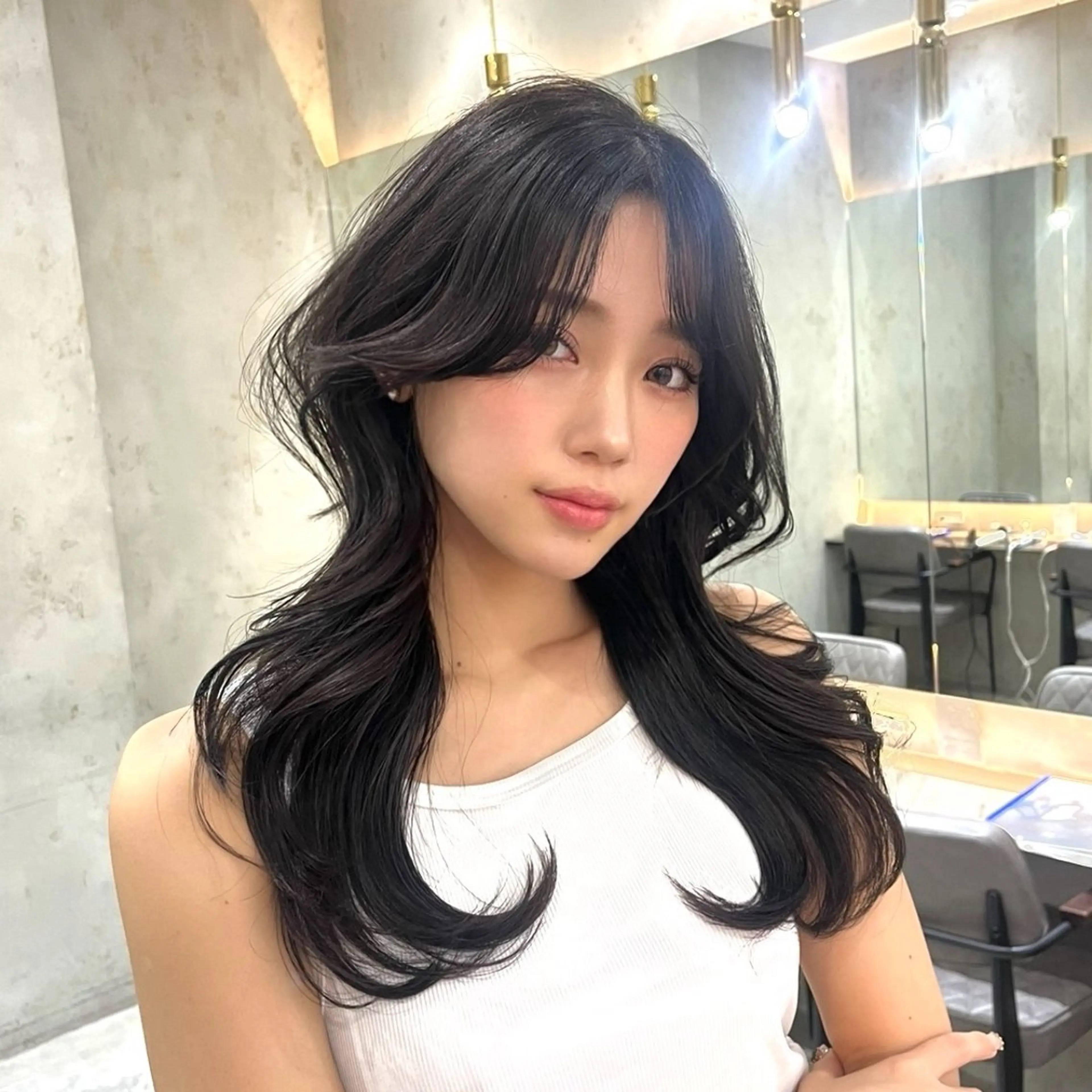 ロング カラー 髪質改善 レイヤーカット 山崎/ボブ縮毛矯正 レイヤー髪質改善のヘアスタイル